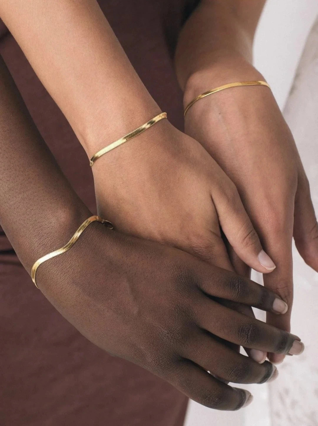 Uworld 18K Gold Color Stainless Steel Simple Gold Rope Chain Bracelet Stacking Figaro Heavy Metal Texture Women браслеты женские