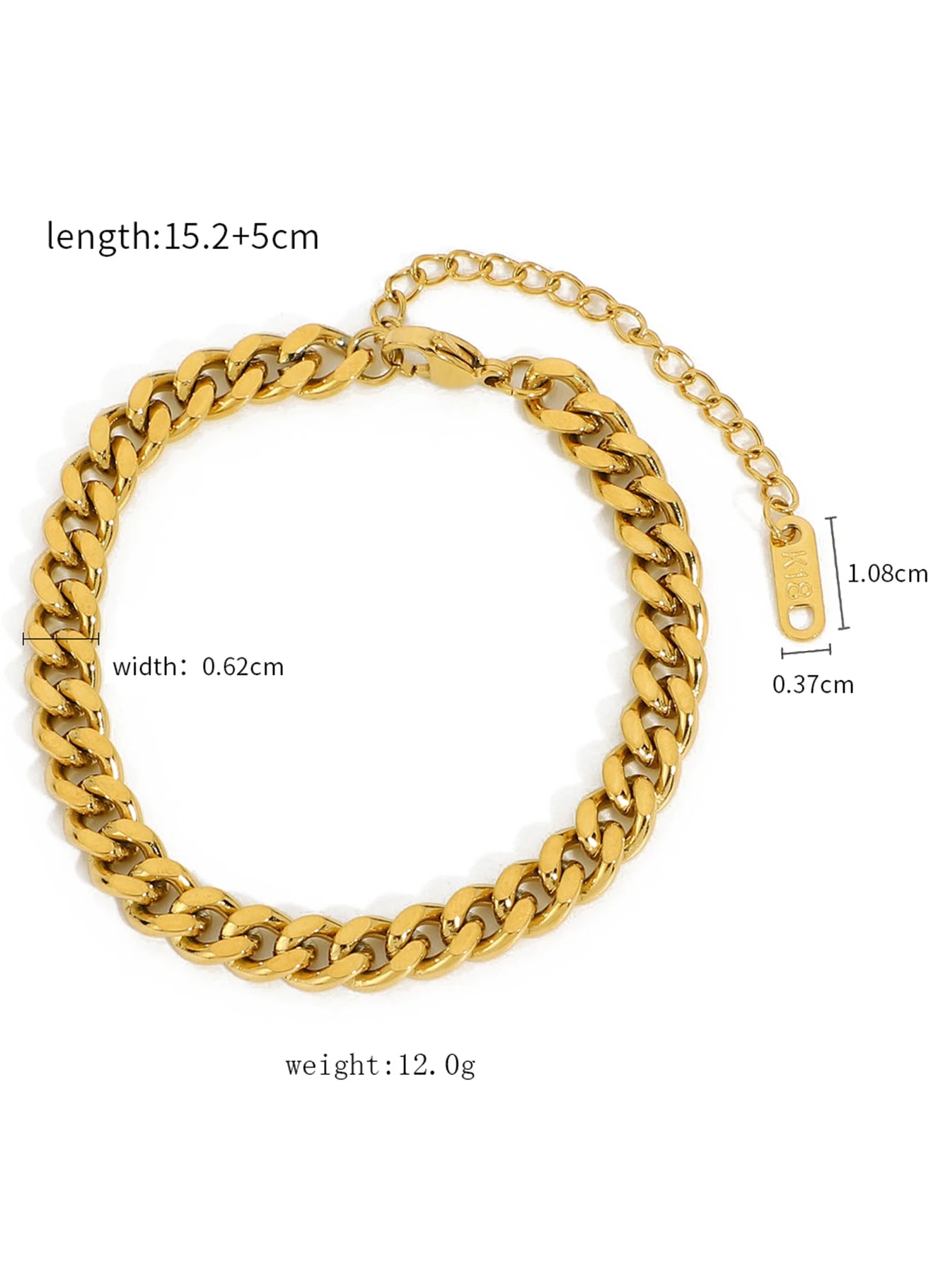 Uworld 18K Gold Color Stainless Steel Simple Gold Rope Chain Bracelet Stacking Figaro Heavy Metal Texture Women браслеты женские