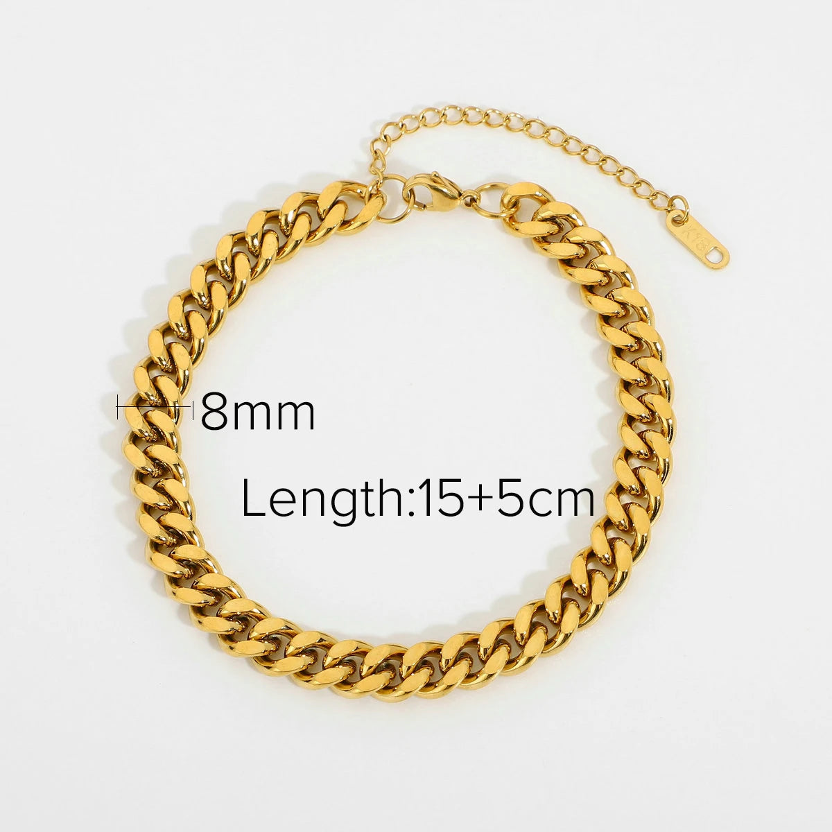 Uworld 18K Gold Color Stainless Steel Simple Gold Rope Chain Bracelet Stacking Figaro Heavy Metal Texture Women браслеты женские