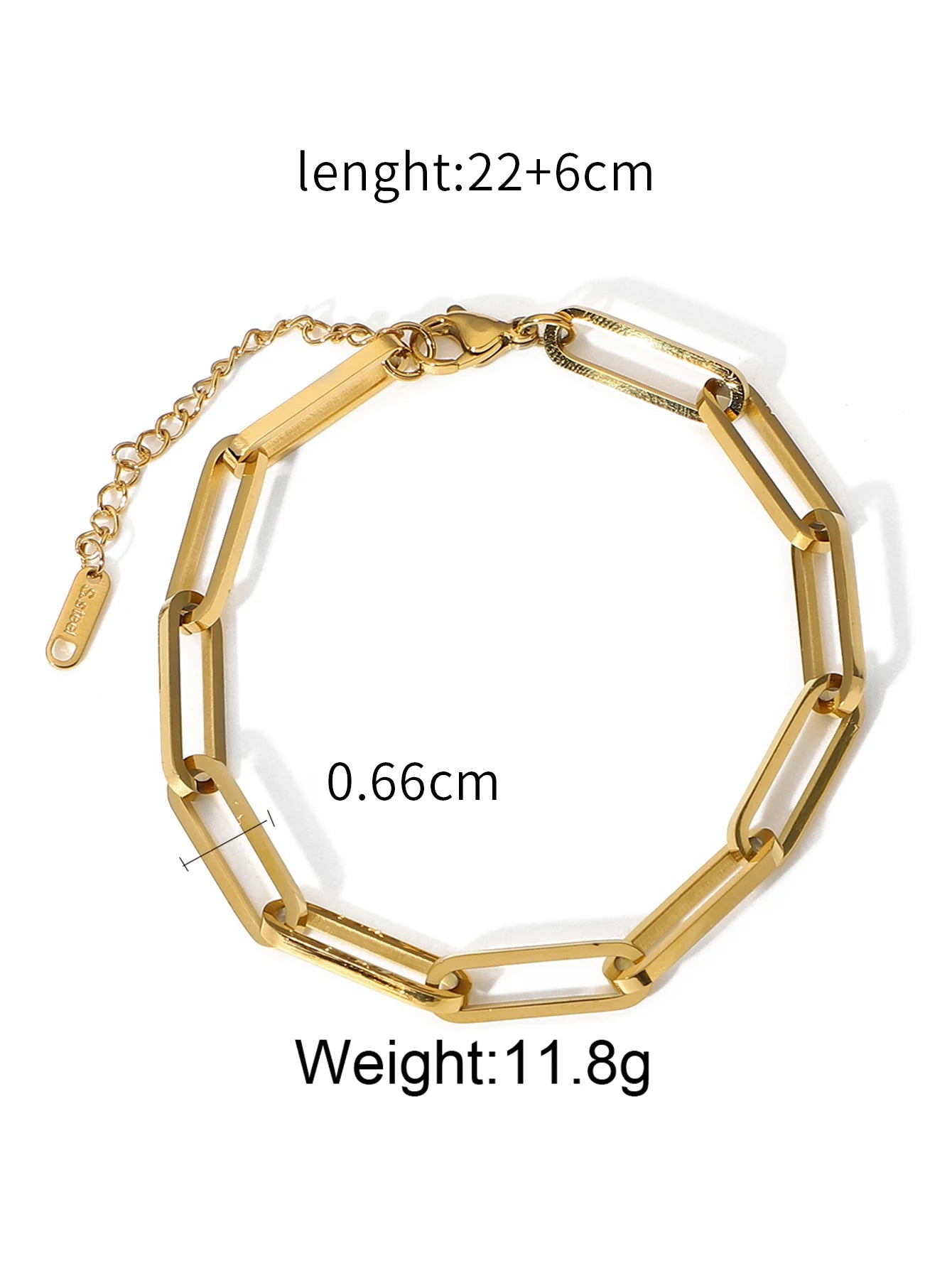 Uworld 18K Gold Color Stainless Steel Simple Gold Rope Chain Bracelet Stacking Figaro Heavy Metal Texture Women браслеты женские