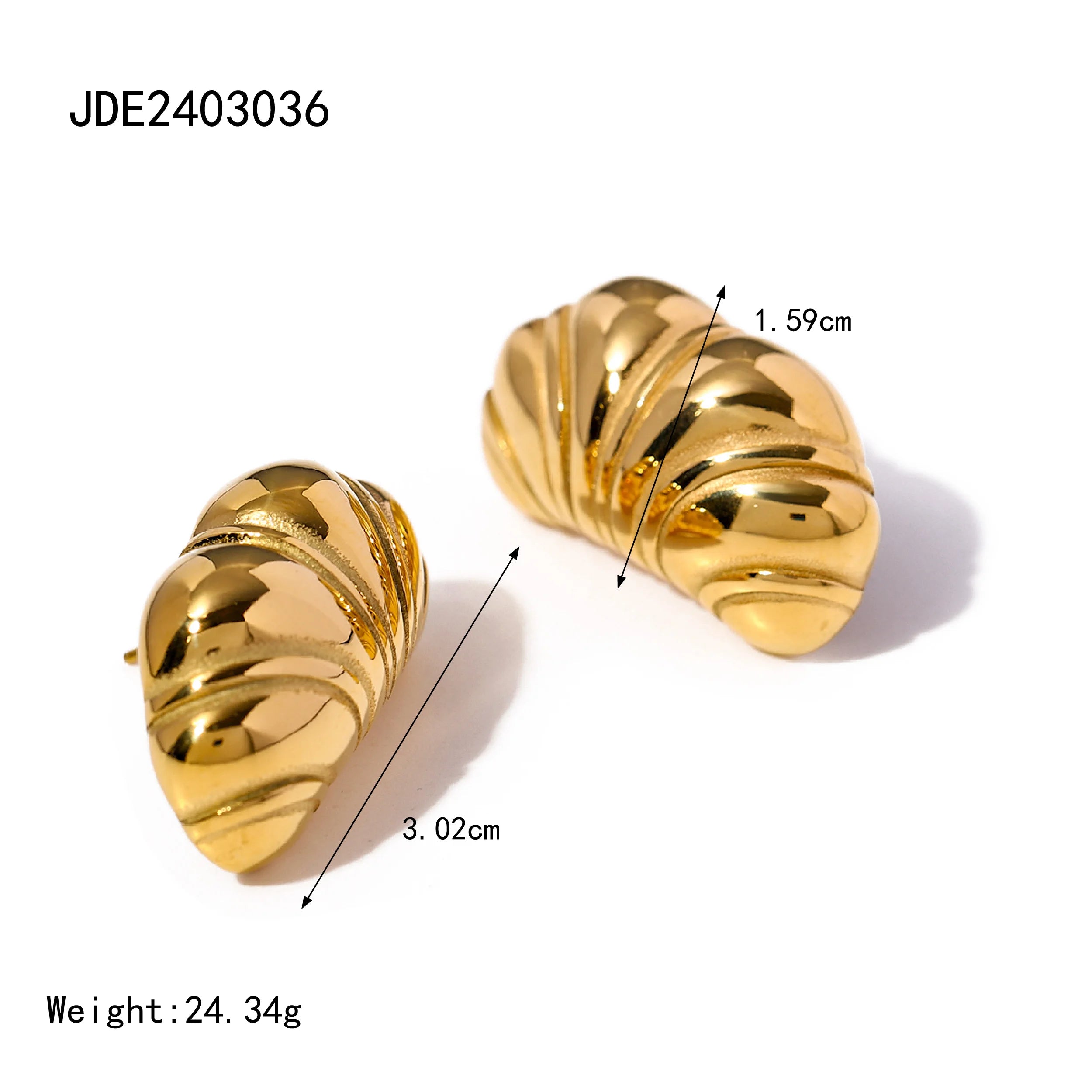 Uworld Waterproof Distinctive Stainless Steel Chic Comfortable Metal Croissant Earrings Geometry Fashion Trendy Jewelry for Wome