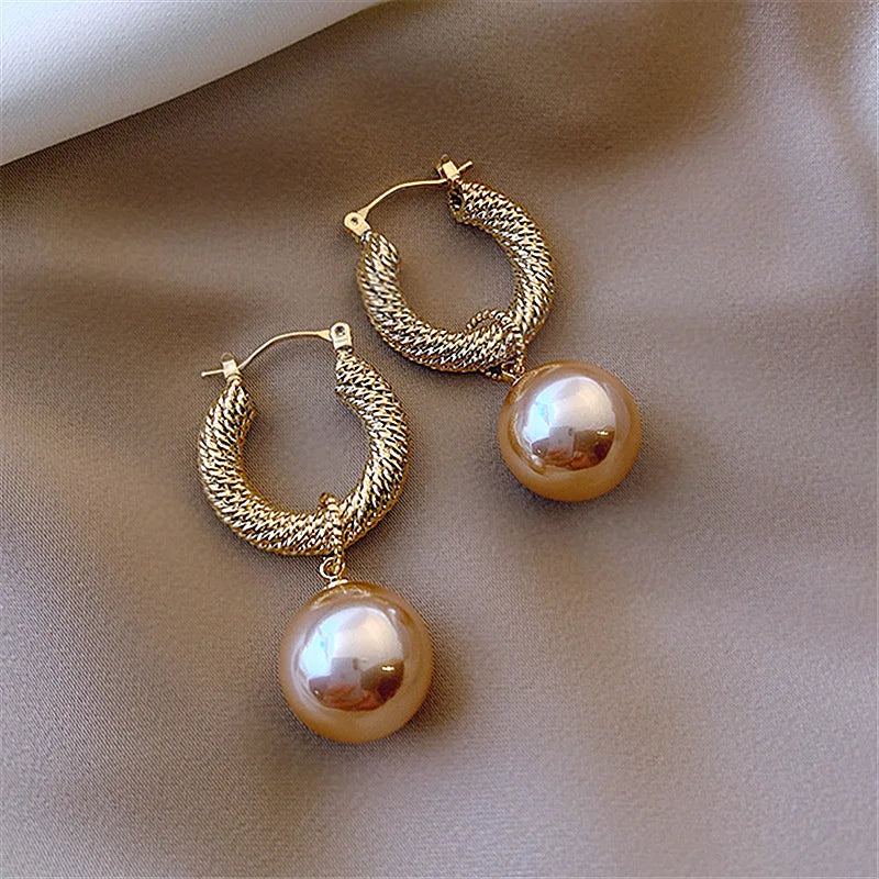 Vintage Rhinestone Heartbeat Earrings Crystal Moon Planet Pearl Zircon Earring Girls Party Birthday Gift Temperament Jewelry