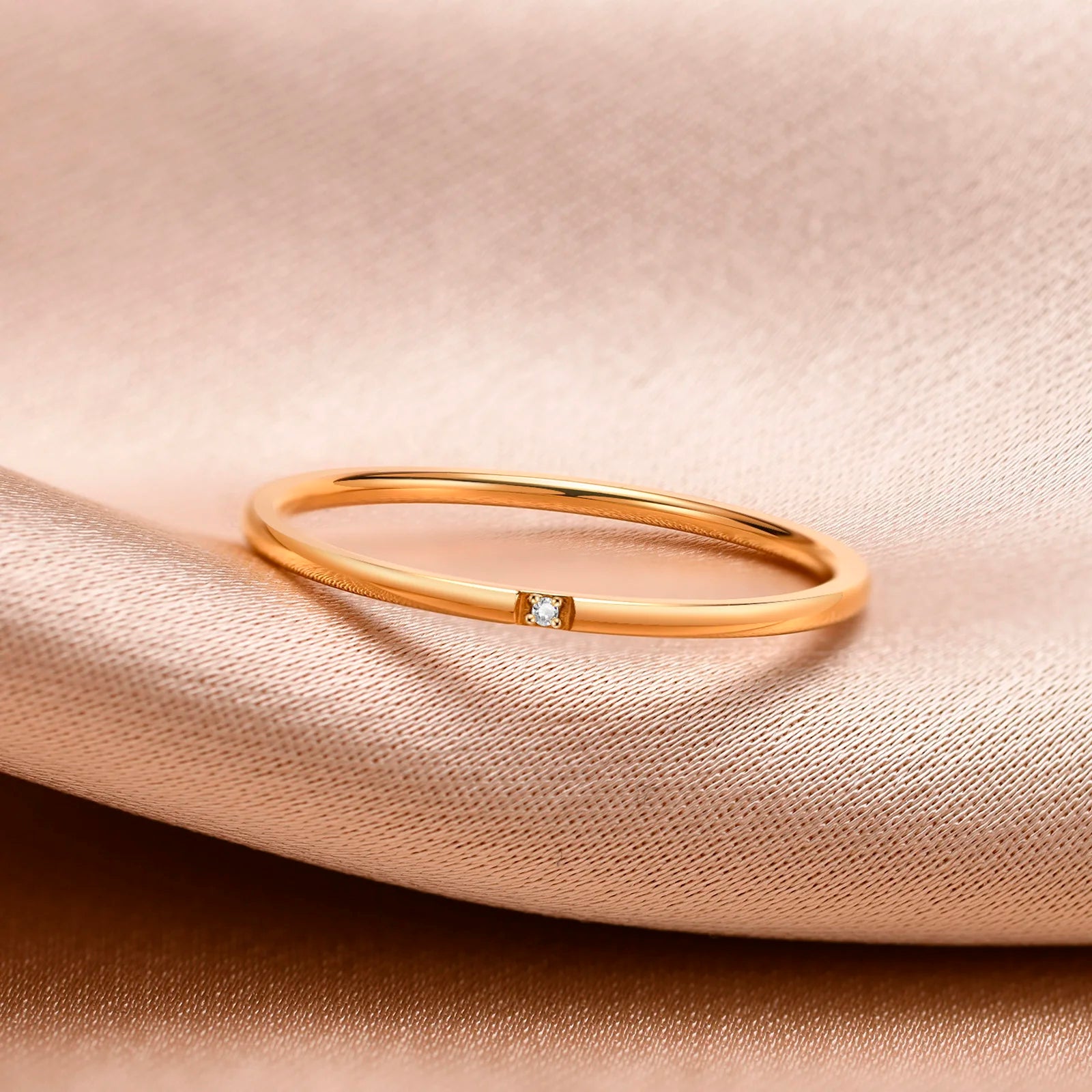 Minimalist 1mm Stacking Ring Set for Women, Delicate Female Metal Finger Gift Jewelry, Stainless Steel Chic Solitaire Ring