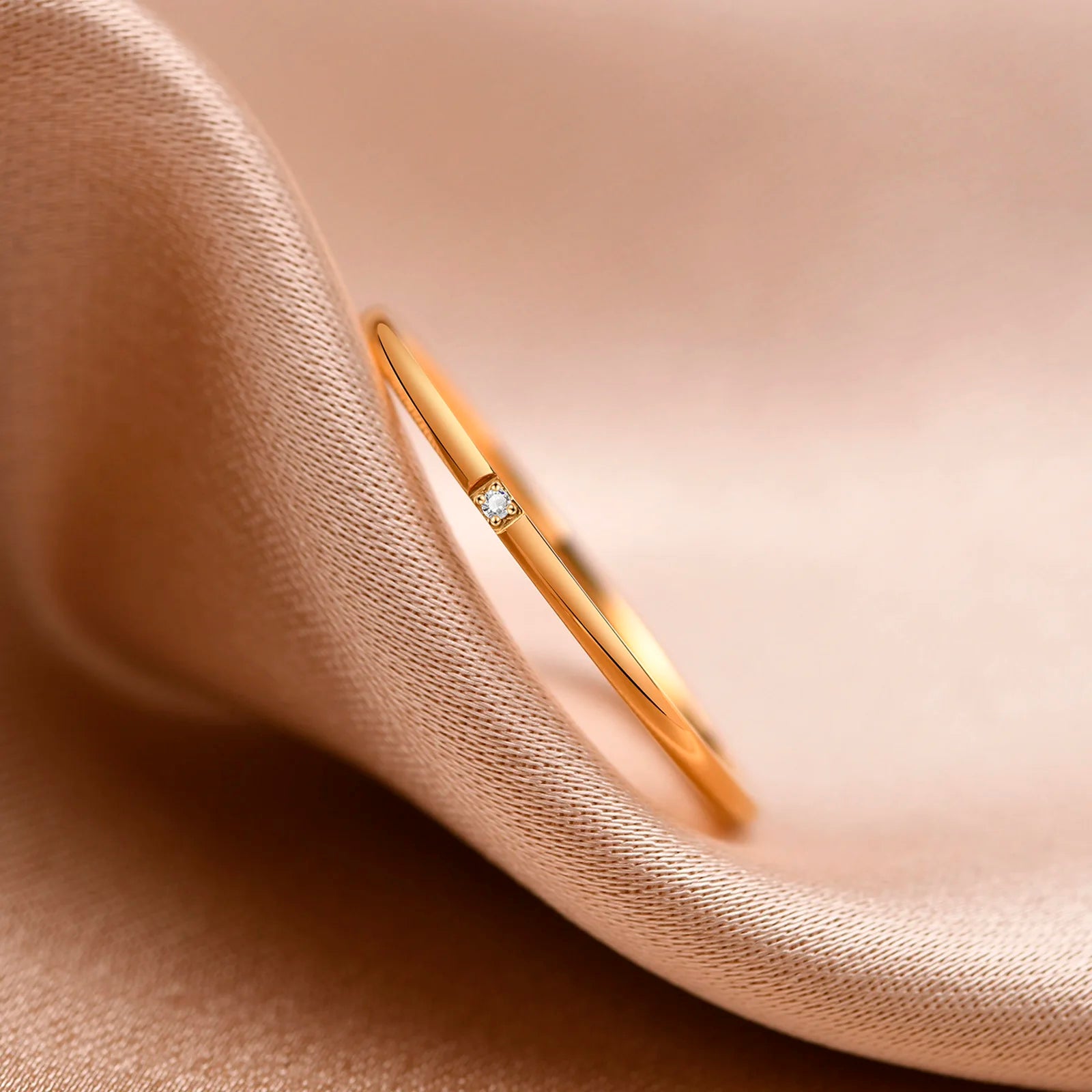 Minimalist 1mm Stacking Ring Set for Women, Delicate Female Metal Finger Gift Jewelry, Stainless Steel Chic Solitaire Ring