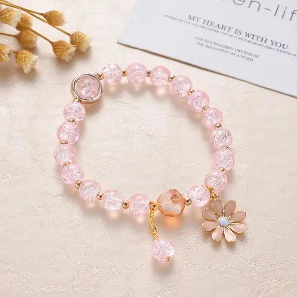 Fashion Sweet Daisy Flower Bracelets Personality Minimalist Flowers Pearl Bracelet Women Party Banquet Statement Jewelry Gift