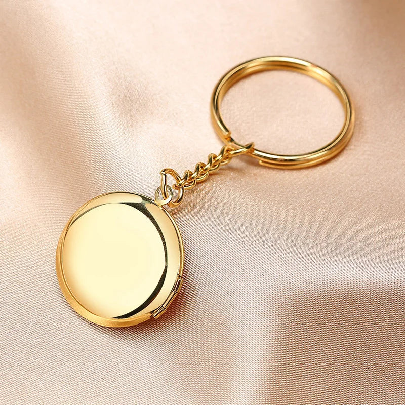 Women's Personalize Engrave Name Heart Locket Key Chains, Custom The Photo of Family, Love Keepsake Gifts