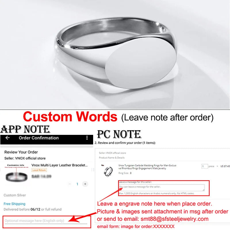 Minimalist Rectangle Signet Rings for Women, Personalized Name Stamp Band Gold Tone Stainless Steel Jewelry Custom Initial Gift