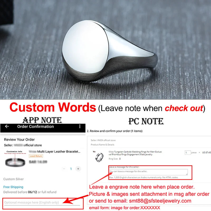 Minimalist Rectangle Signet Rings for Women, Personalized Name Stamp Band Gold Tone Stainless Steel Jewelry Custom Initial Gift