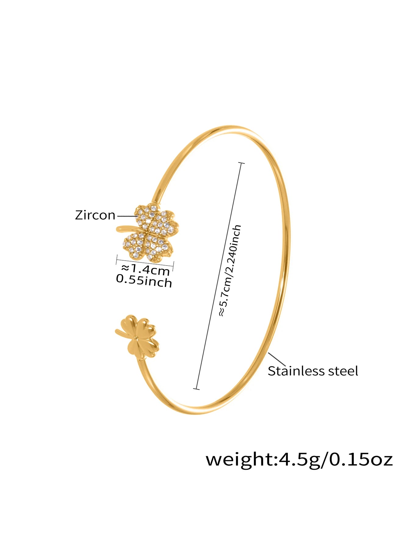 Nivora Popular Women Cuff Bracelets Cubic Zirconia Stainless Steel PVD Gold Plated Wedding Banquet Charm Bracelet Bangle Jewelry