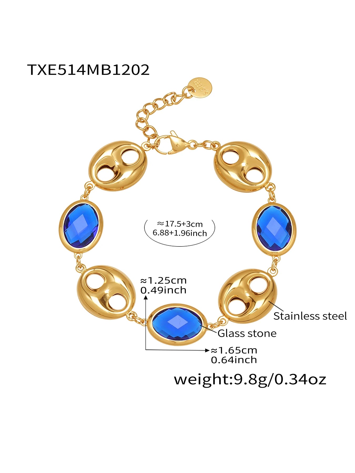 Nivora Excellent Colorful Glass Necklaces Bracelets For Women Stainless Steel Hollow Pig Nose Ring Chain Wedding Jewelry Sets