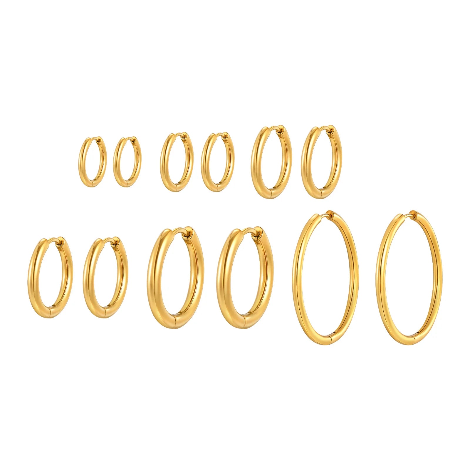 Minimalist Circle Hoop Earrings for Women,Stainless Steel Gold Color Cartilage Ear Bone Piercing Round Earrings,Classic Jewelry