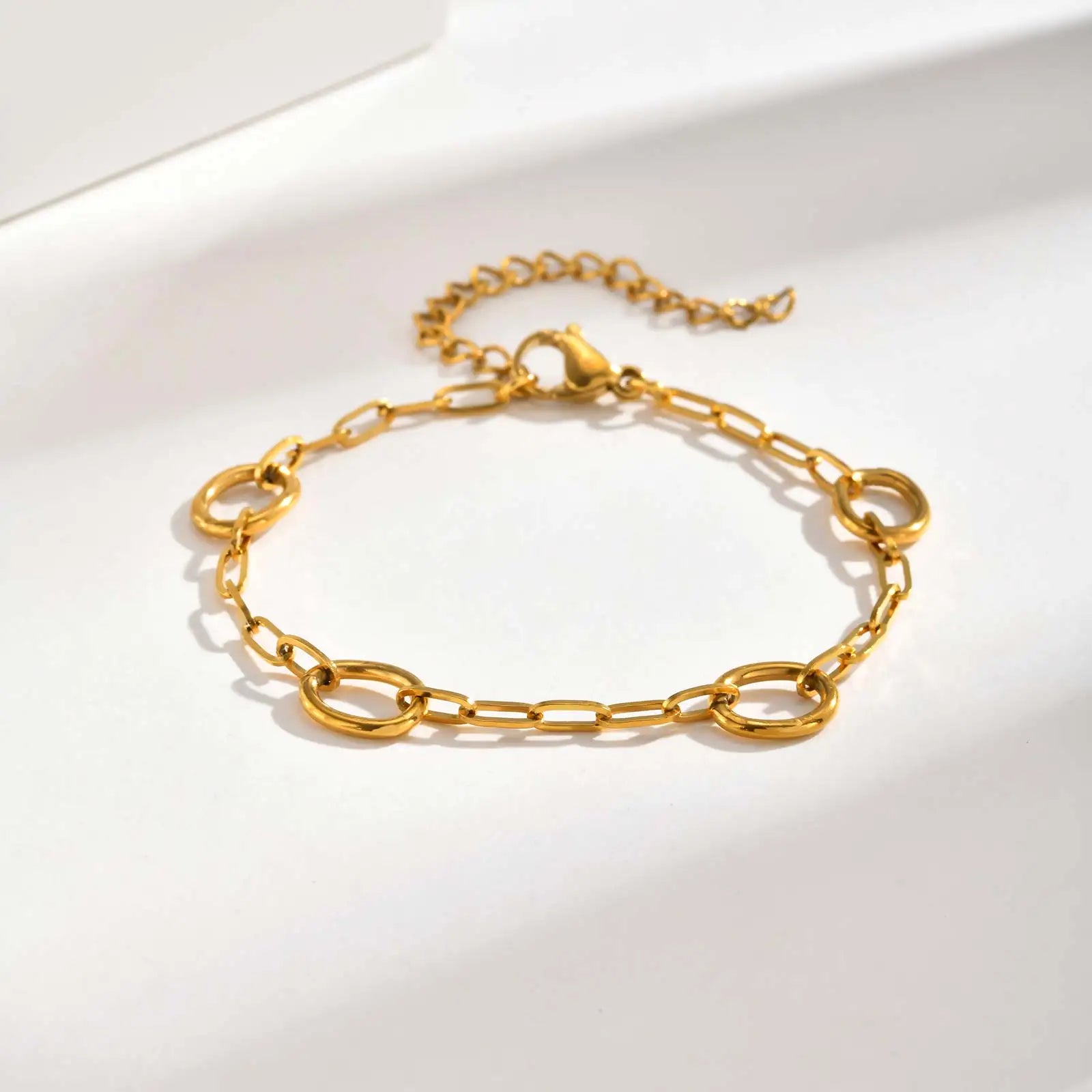 Fashion Paper Clip Chain Bracelet for Women,Stainless Steel Link Chain Bracelets,Trendy Geometric Handmade Chain Accessories