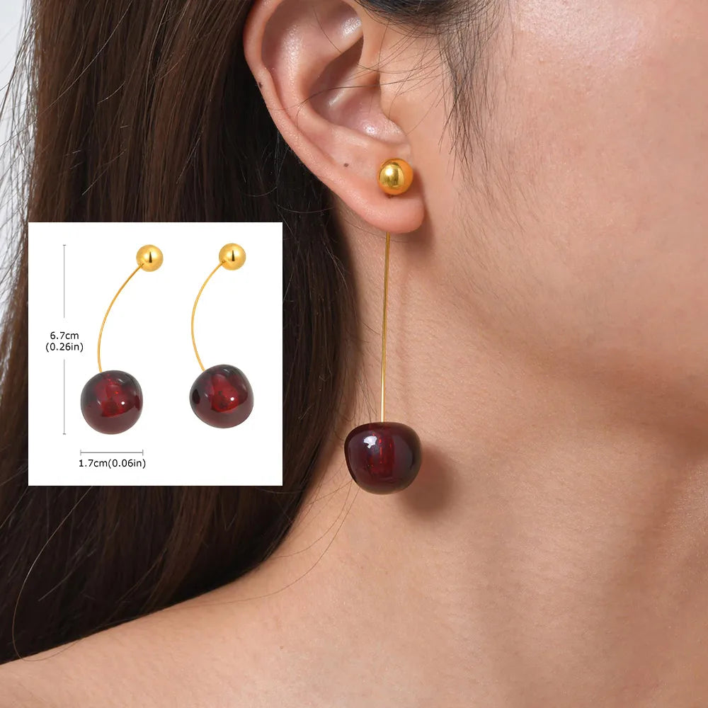 Unique U-Shape Hoop Earrings for Women, Stainless Steel Earring, Minimalist Statement Ball Piercing Ear Accessories