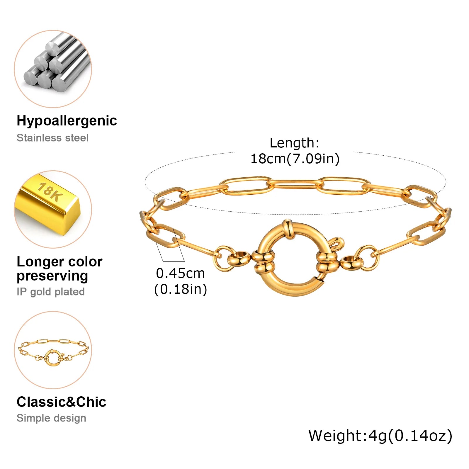 Exquisite Small Square Chain Bracelet for Women Girls, Gold Color Stainless Steel Bubble Buckle Bracelets,Fashion Jewelry Gifts