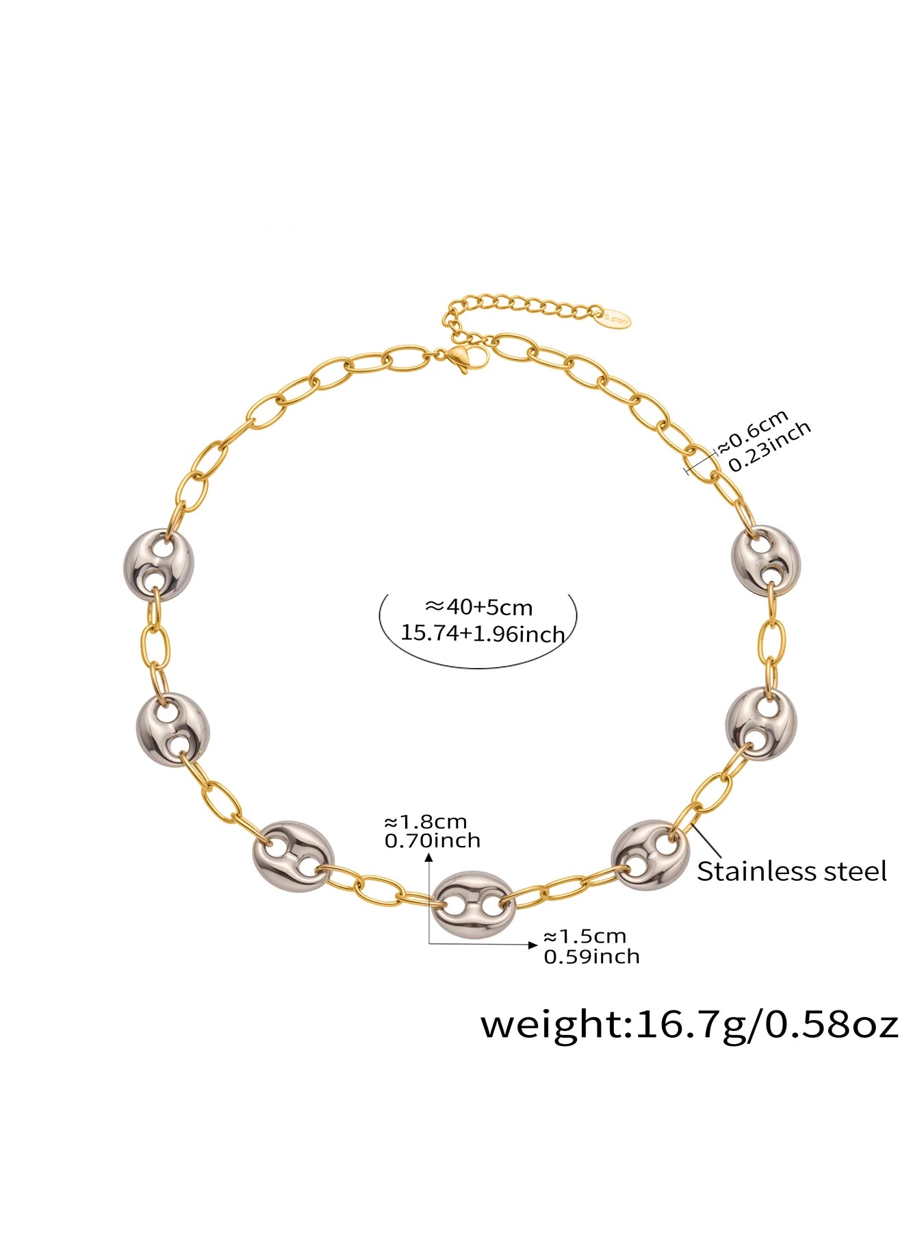 Nivora Popular Pig Nose Ring Chain Necklaces for Women Stainless Steel 18K PVD Gold Plated Charm Collar Choker Jewelry Gifts