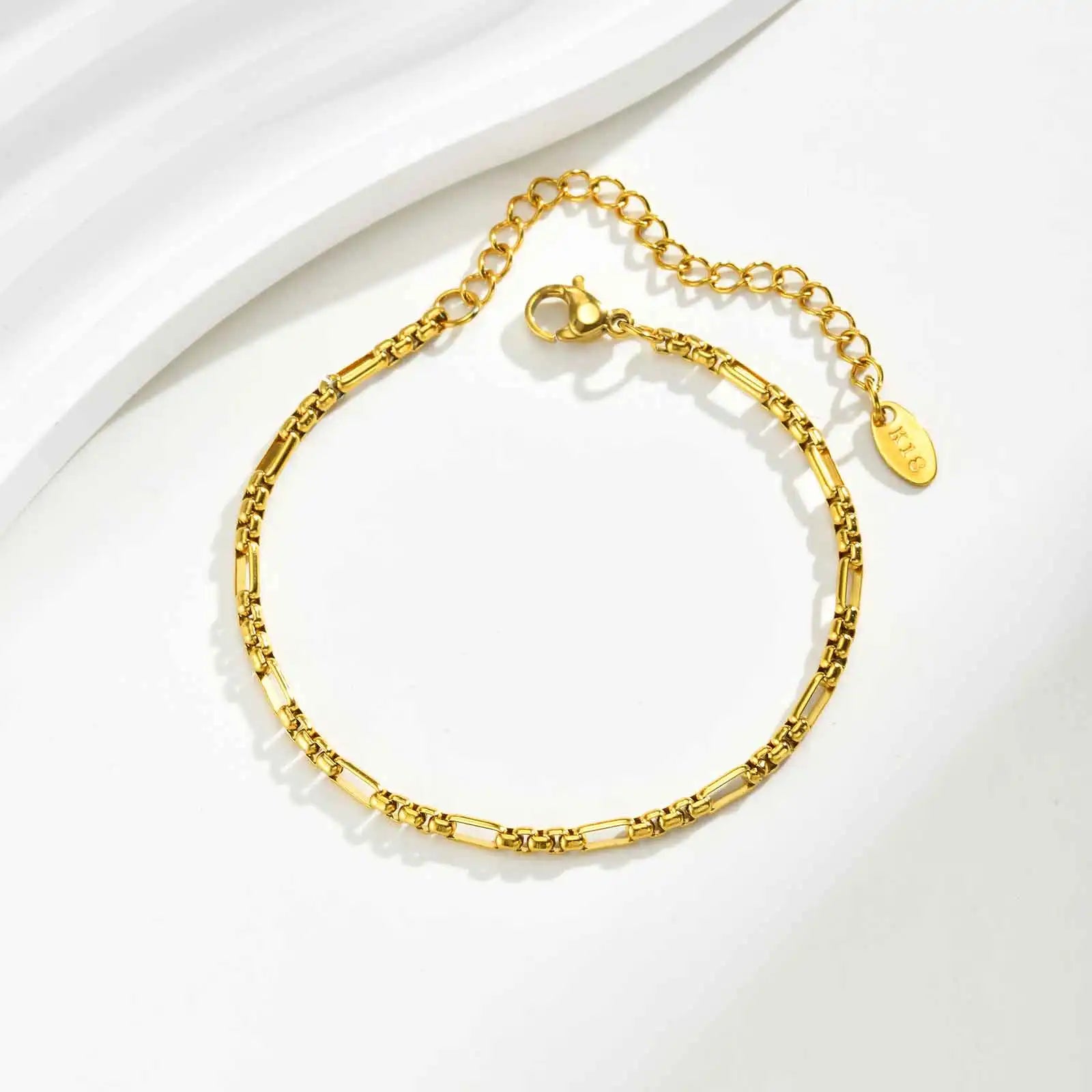 Minimalist Square Chain Bracelet for Women,Stainless Steel Waterproof Link Bracelets,Fashion Jewelry Gifts