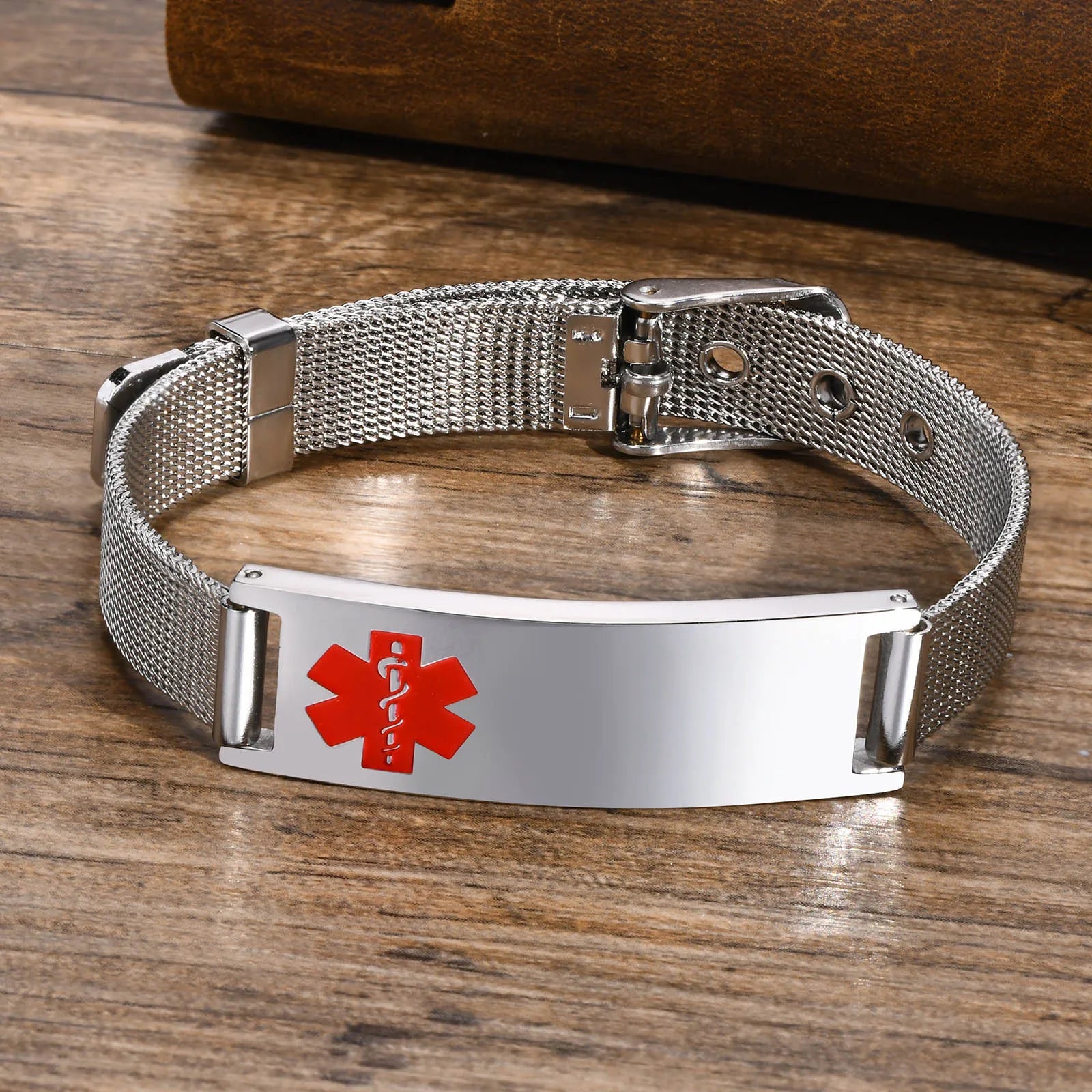 Stainless Steel ID Medical Bracelets with Medical LOGO, Autism Bracelets, Jewelry Gifts