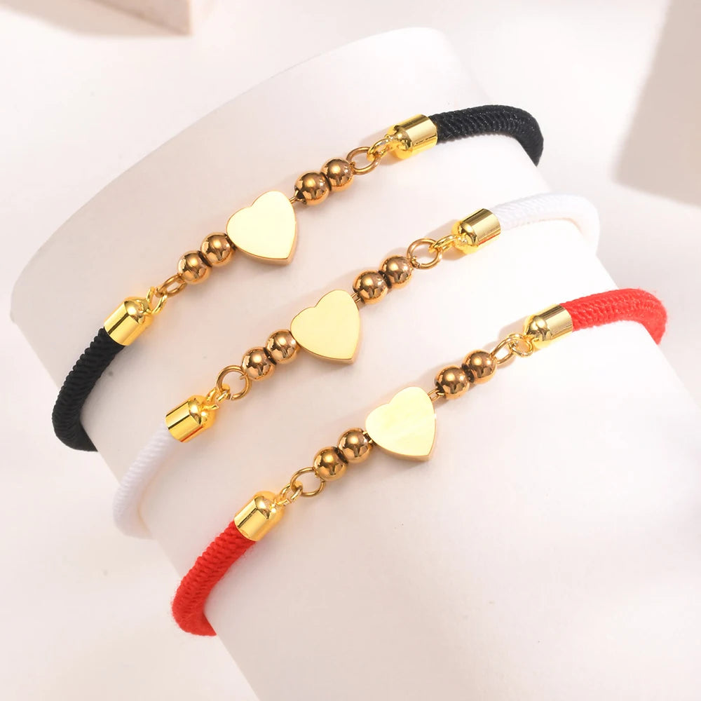 Nautical Woven Friendship Milan Rope Heart Bracelet,Handmade Wrap String Stainless Steel Beaded with Tree of Life Bracelets