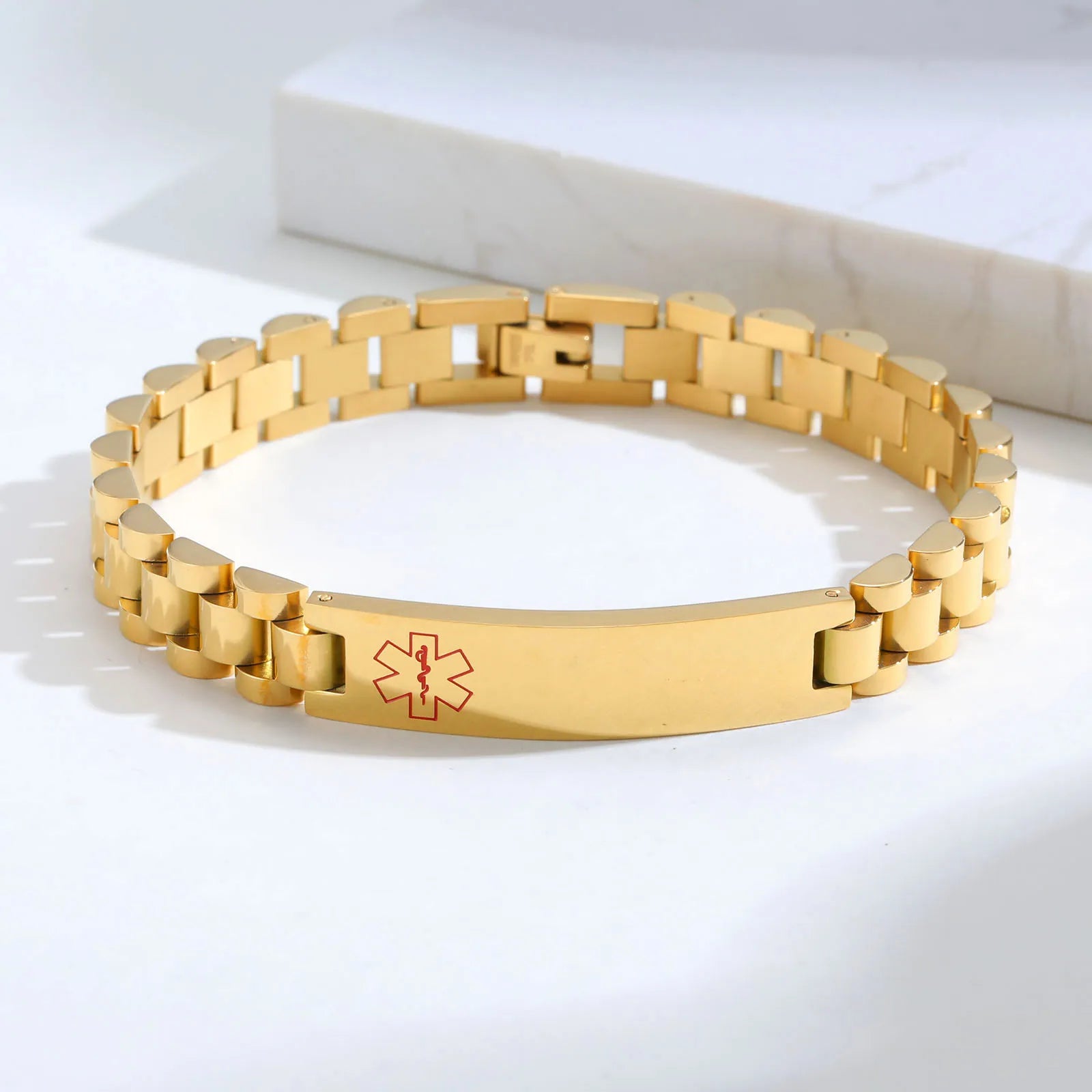 Stainless Steel ID Medical Bracelets with Medical LOGO, Autism Bracelets, Jewelry Gifts