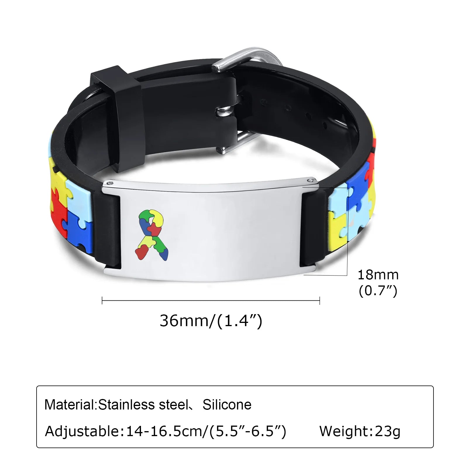 Stainless Steel ID Medical Bracelets with Medical LOGO, Autism Bracelets, Jewelry Gifts