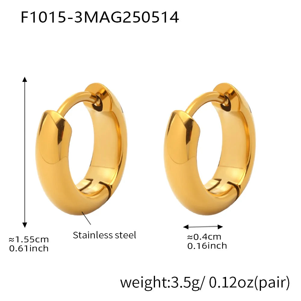 Nivora 18K Gold Plated Polished Smooth Women Hoop Earrings High Quality Stainless Steel Hypoallergenic Earring For Women Jewelry