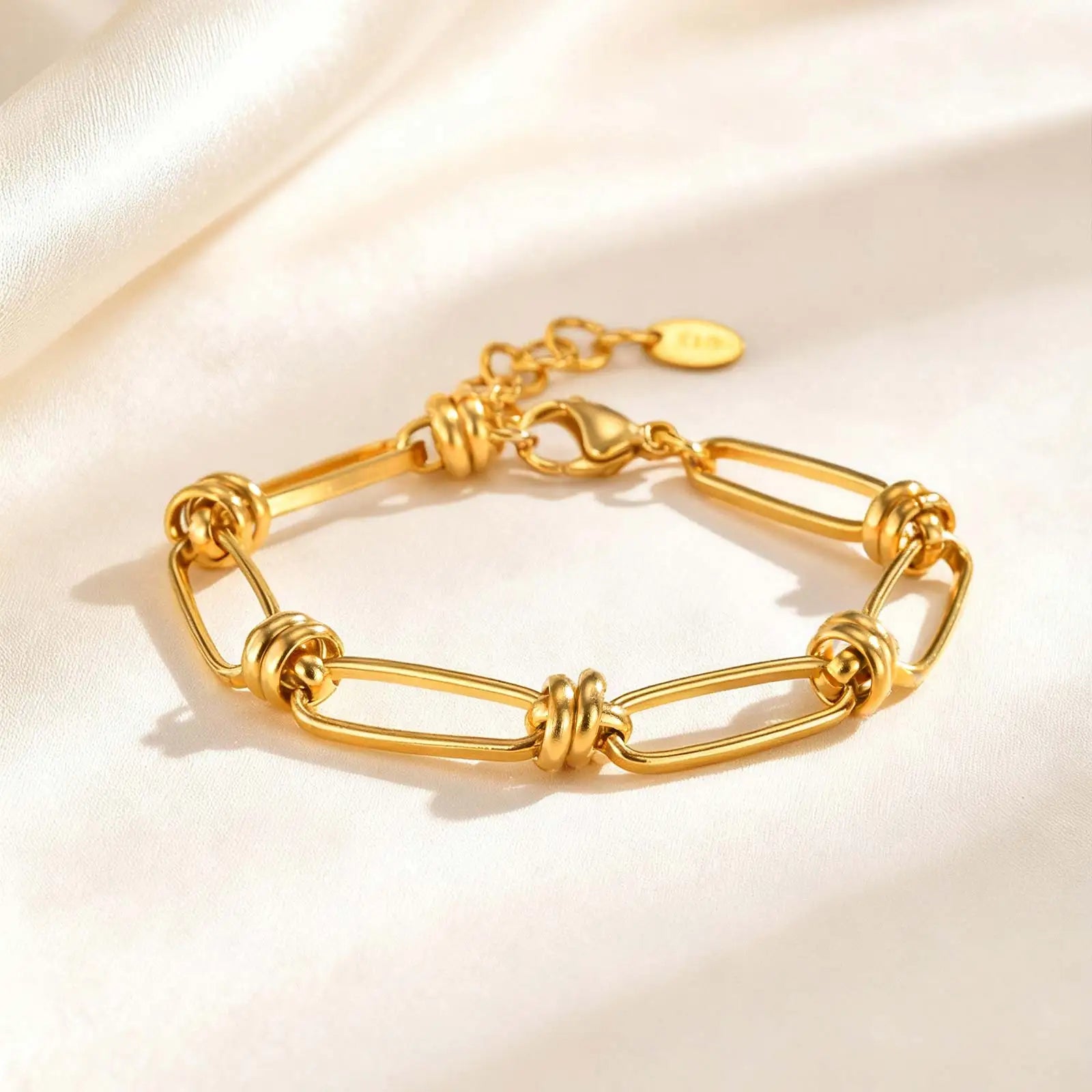 Fashion Paper Clip Chain Bracelet for Women,Stainless Steel Link Chain Bracelets,Trendy Geometric Handmade Chain Accessories