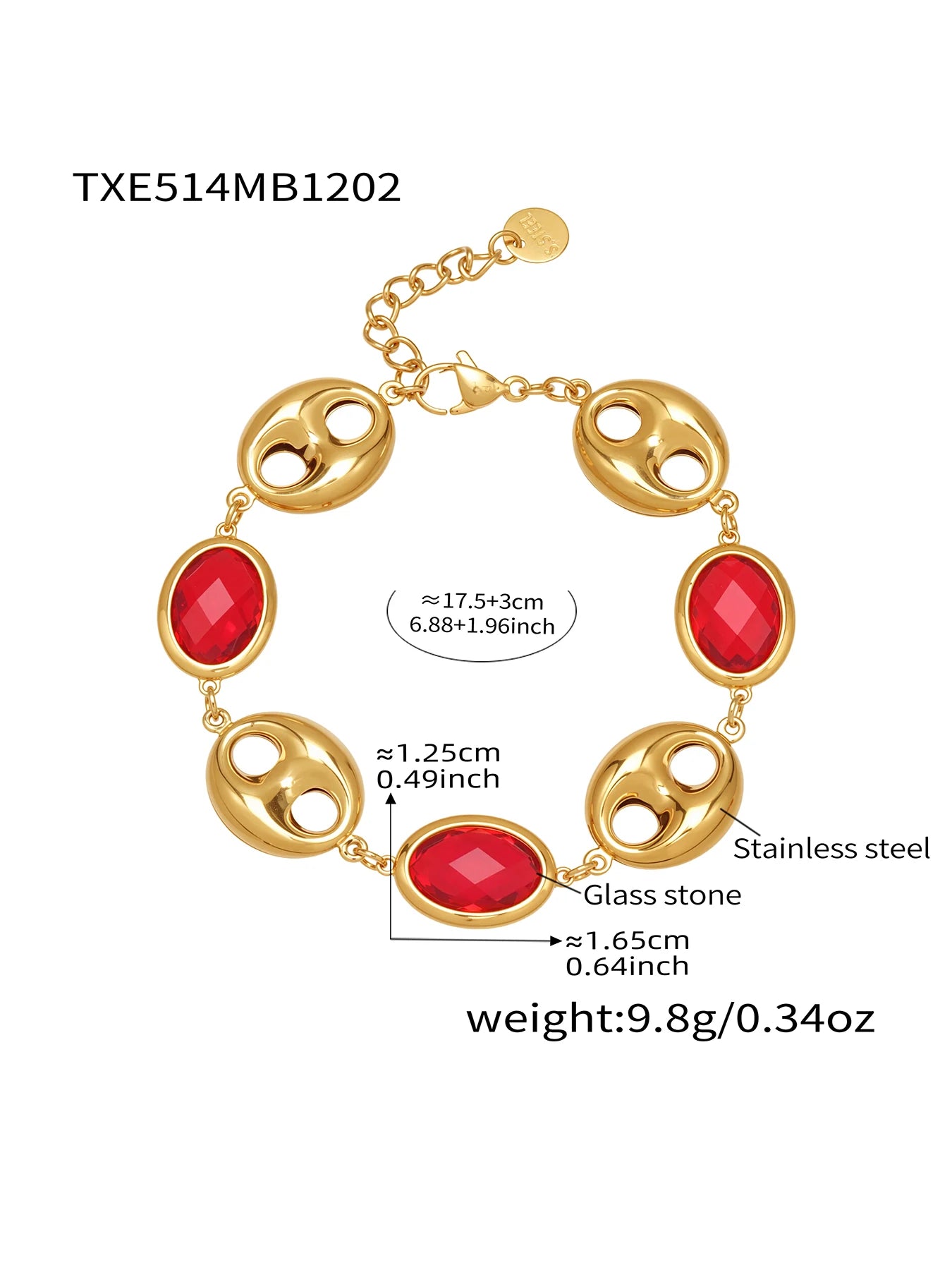 Nivora Excellent Colorful Glass Necklaces Bracelets For Women Stainless Steel Hollow Pig Nose Ring Chain Wedding Jewelry Sets