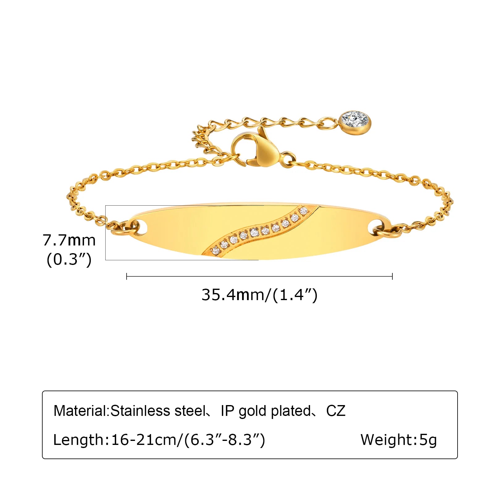 Couple Name Date Customized Bracelet,Zircon Surfboard Engrave Bracelets for Lovers,Personalized Birthday Anniversary Record