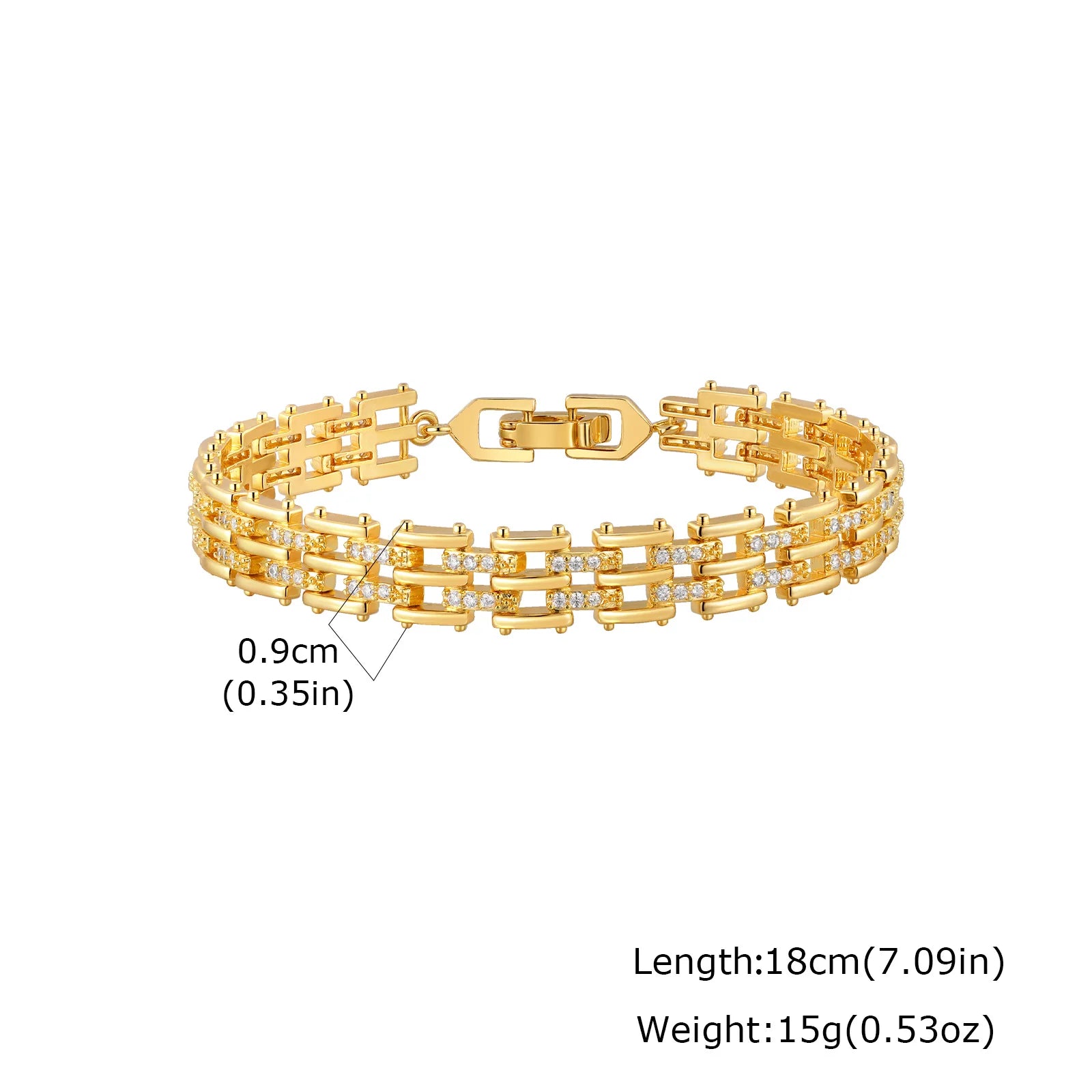 Luxurious Zircon Bracelet With for Women,High-Quality Gold Plated Teardrop-shaped Strap Chain Bracelets,Fashion Charm Jewelry