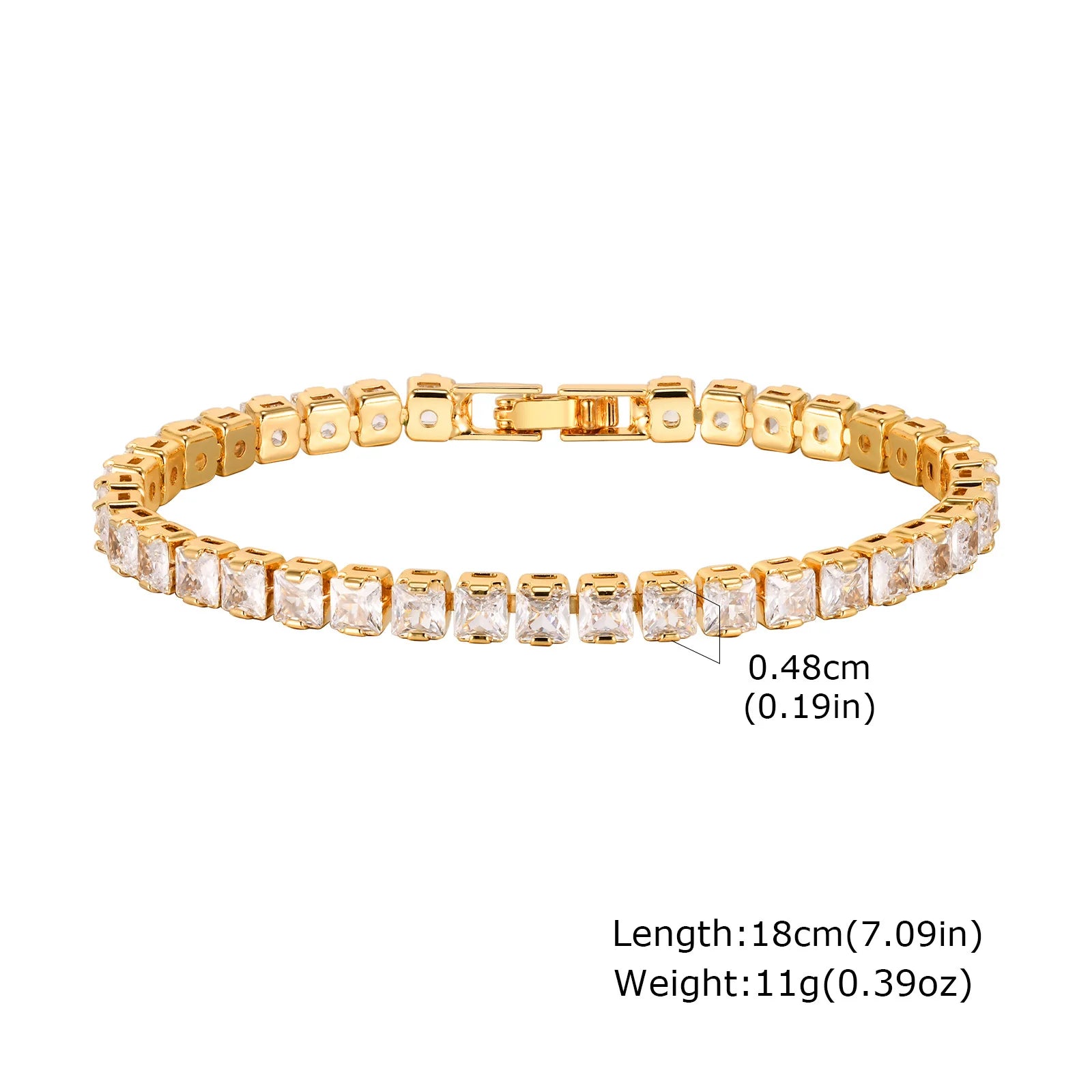 Cubic Zirconia Tennis Bracelet for Women, 18K Gold Plated Stainless Steel CZ Chain, Bridesmaid Jewelry Non Tarnish