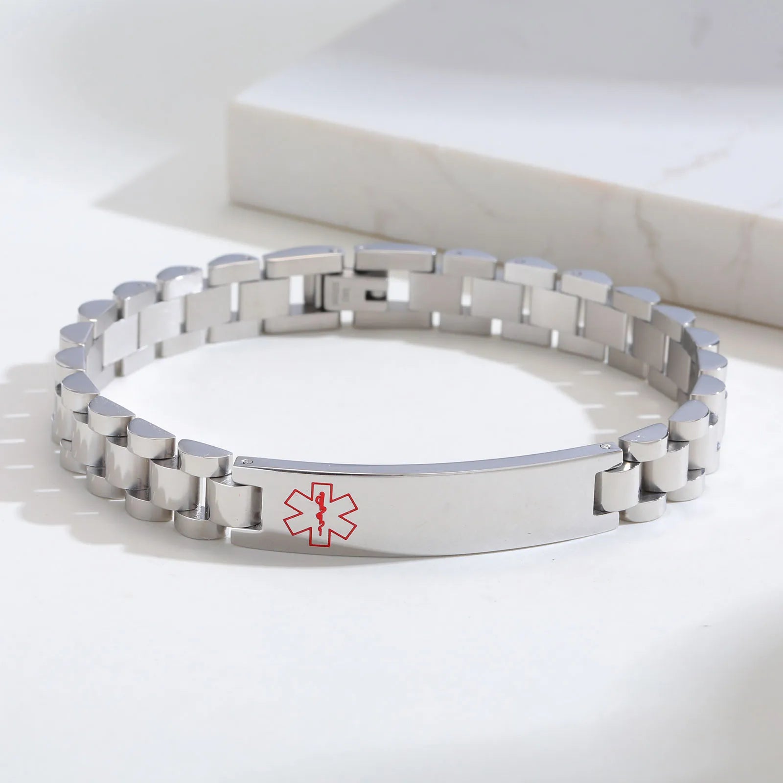 Stainless Steel ID Medical Bracelets with Medical LOGO, Autism Bracelets, Jewelry Gifts