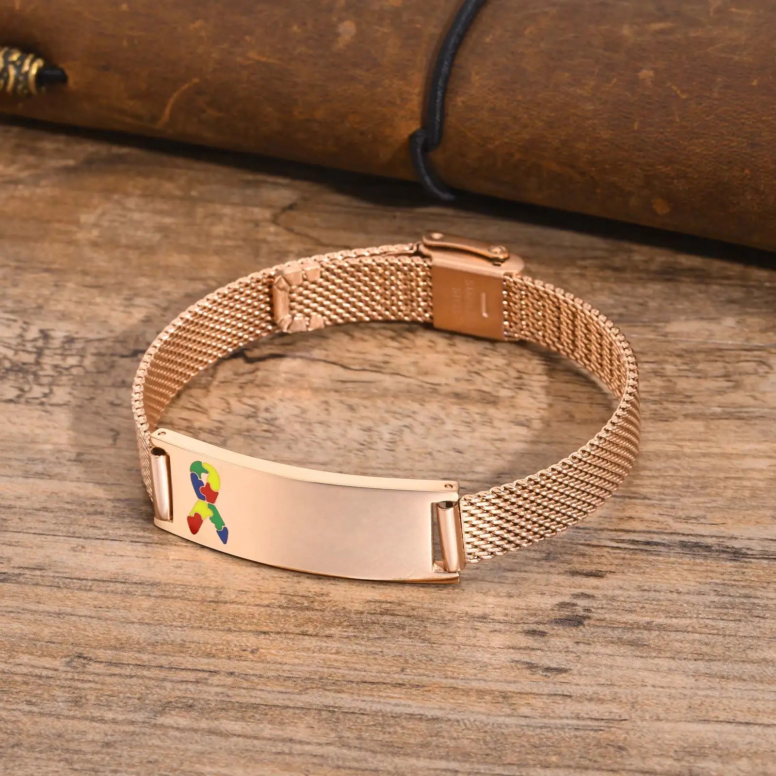 Stainless Steel ID Medical Bracelets with Medical LOGO, Autism Bracelets, Jewelry Gifts