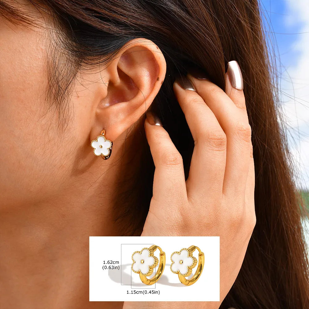 Unique U-Shape Hoop Earrings for Women, Stainless Steel Earring, Minimalist Statement Ball Piercing Ear Accessories