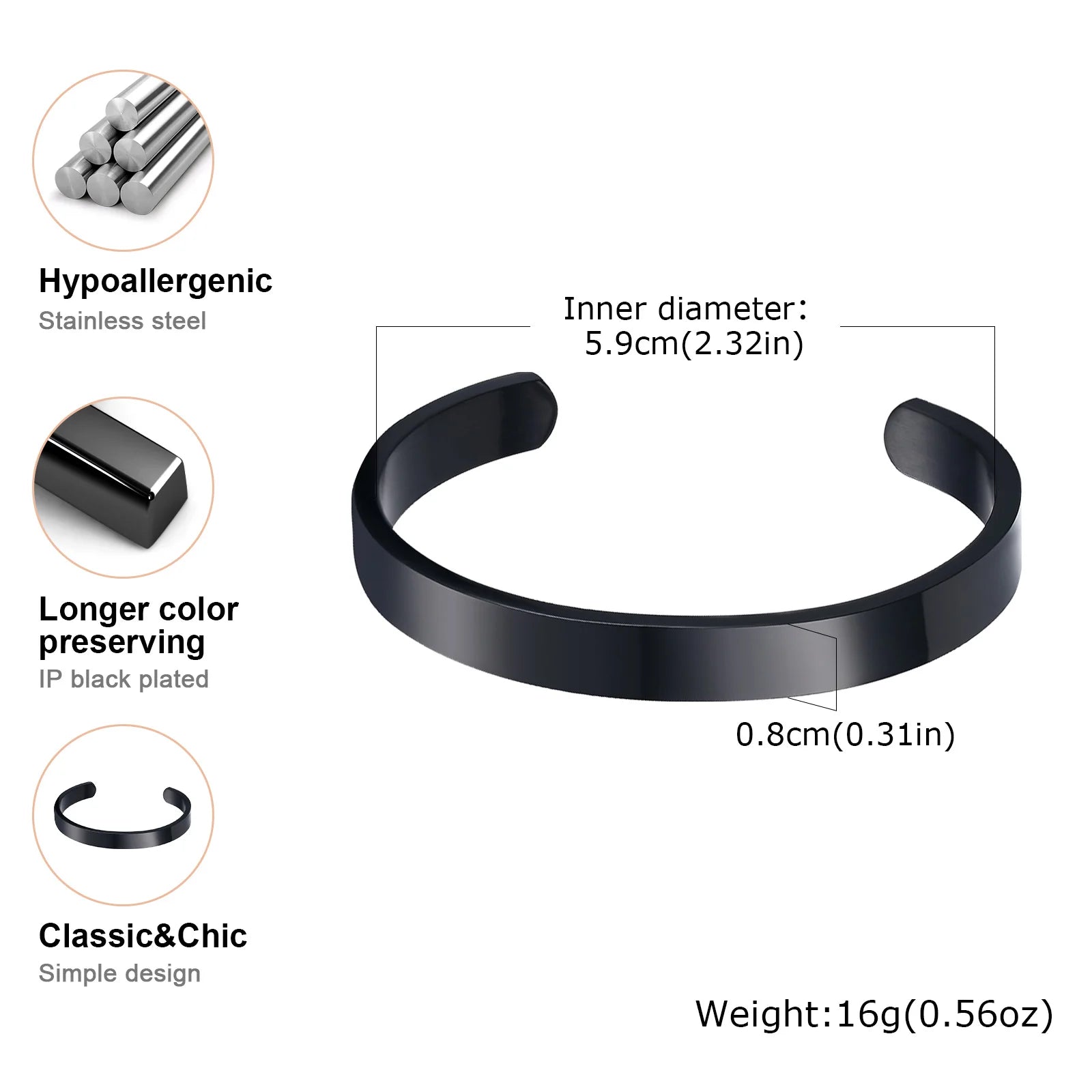 Stainless Steel ID Medical Bracelets with Medical LOGO, Autism Bracelets, Jewelry Gifts