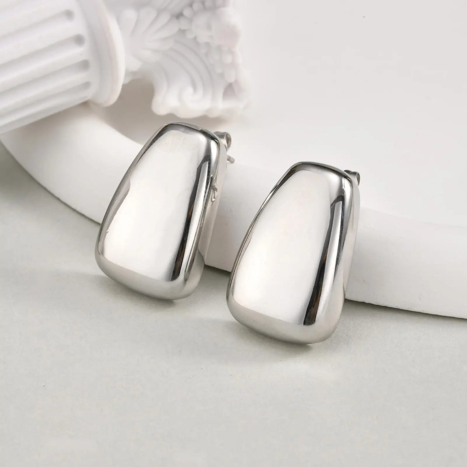 High Quality Geometric Stud Earrings for Women,Stainless Steel Smooth Square Earrings,Fashion Jewelry Mother's Day Gift