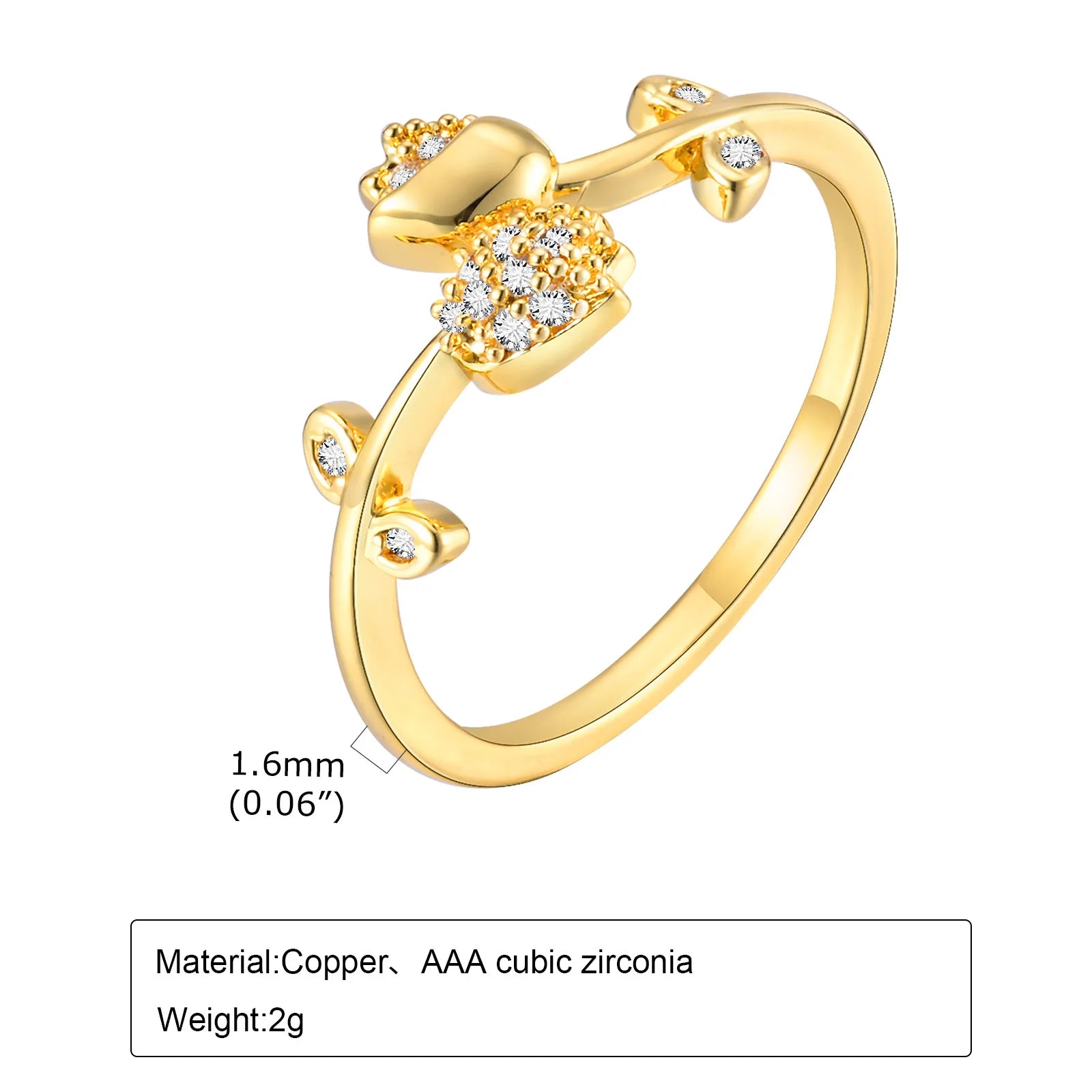 Women Girls Plating CZ Stone Bling Tulip Rings,Sparking Flower Shiny Finger Beads Ring,Resizable Size
