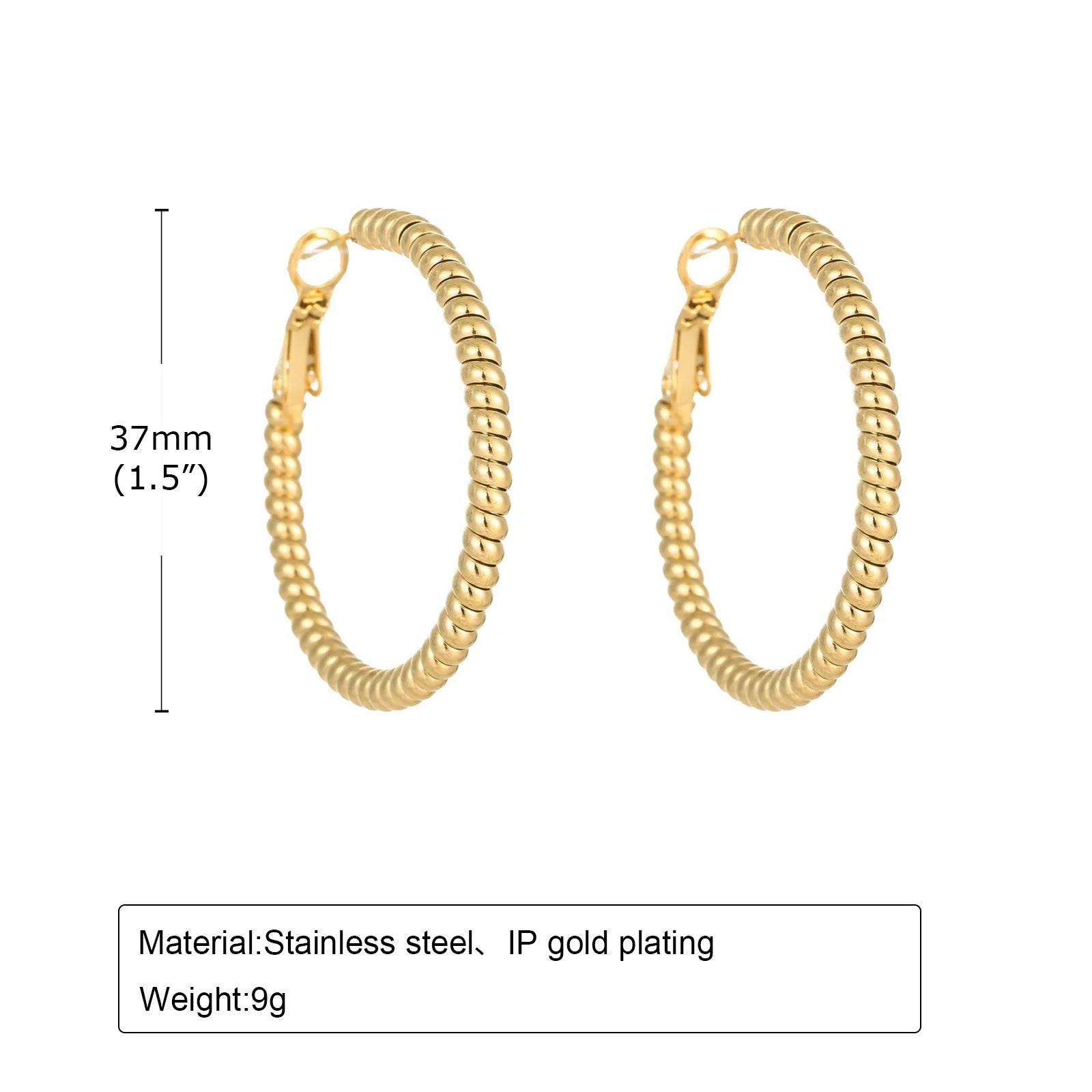 Trendy Round Hoop Earrings for Women Birthday Party,Chic Gold Color Stainless Steel Earring Jewelry Gifts to Mom Wife Girlfriend