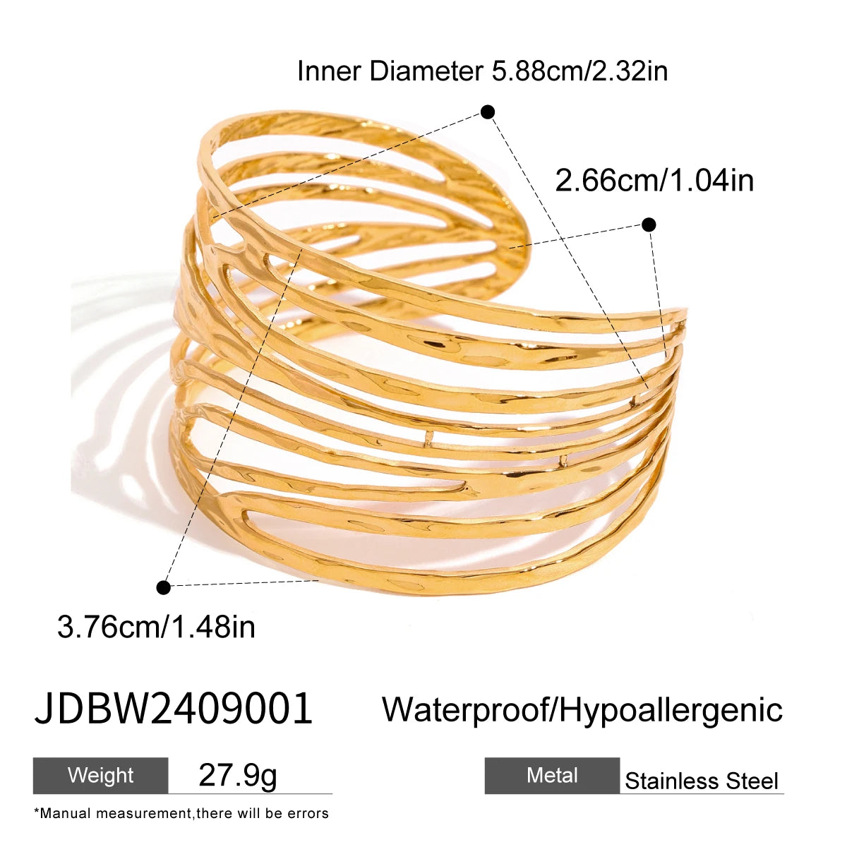 Uworld Fashion Handmade Hammered Stacking Bracelets Line Bangles Women's Jewelry Gift for Her