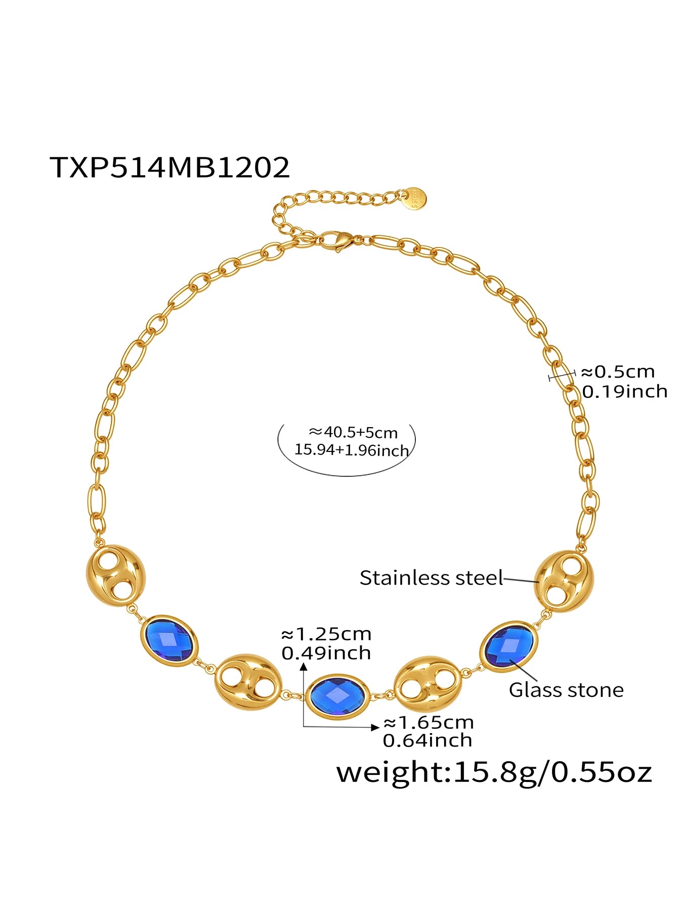 Nivora Excellent Colorful Glass Necklaces Bracelets For Women Stainless Steel Hollow Pig Nose Ring Chain Wedding Jewelry Sets