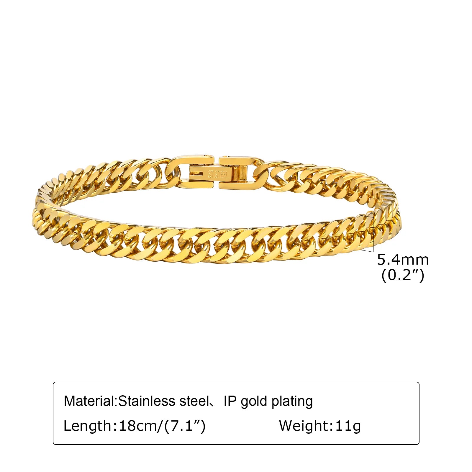 2025 New Cuban Link Chain Bracelet for Women,Gold Color Stainless Steel Chain Wristband Bracelets,Fashion Jewelry Gifts