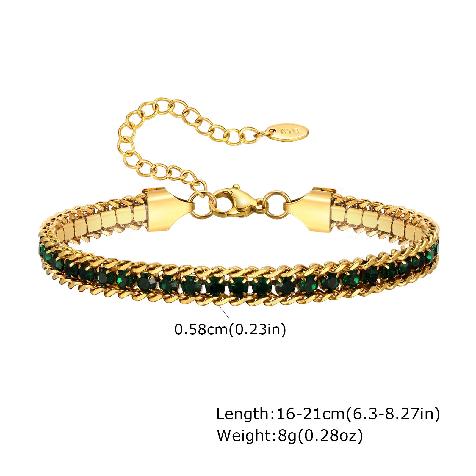 Stainless Steel Tennis Bracelets for Women, Iced Out 5A Cubic Zirconia Stones Charm Bracelets, Ladies Bridal Wedding Jewelry