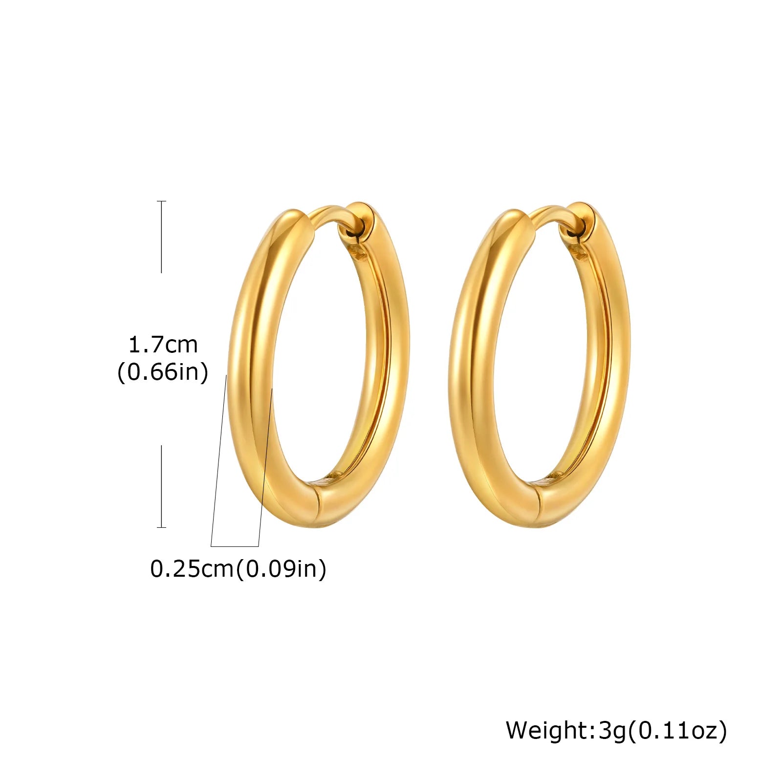 Minimalist Circle Hoop Earrings for Women,Stainless Steel Gold Color Cartilage Ear Bone Piercing Round Earrings,Classic Jewelry