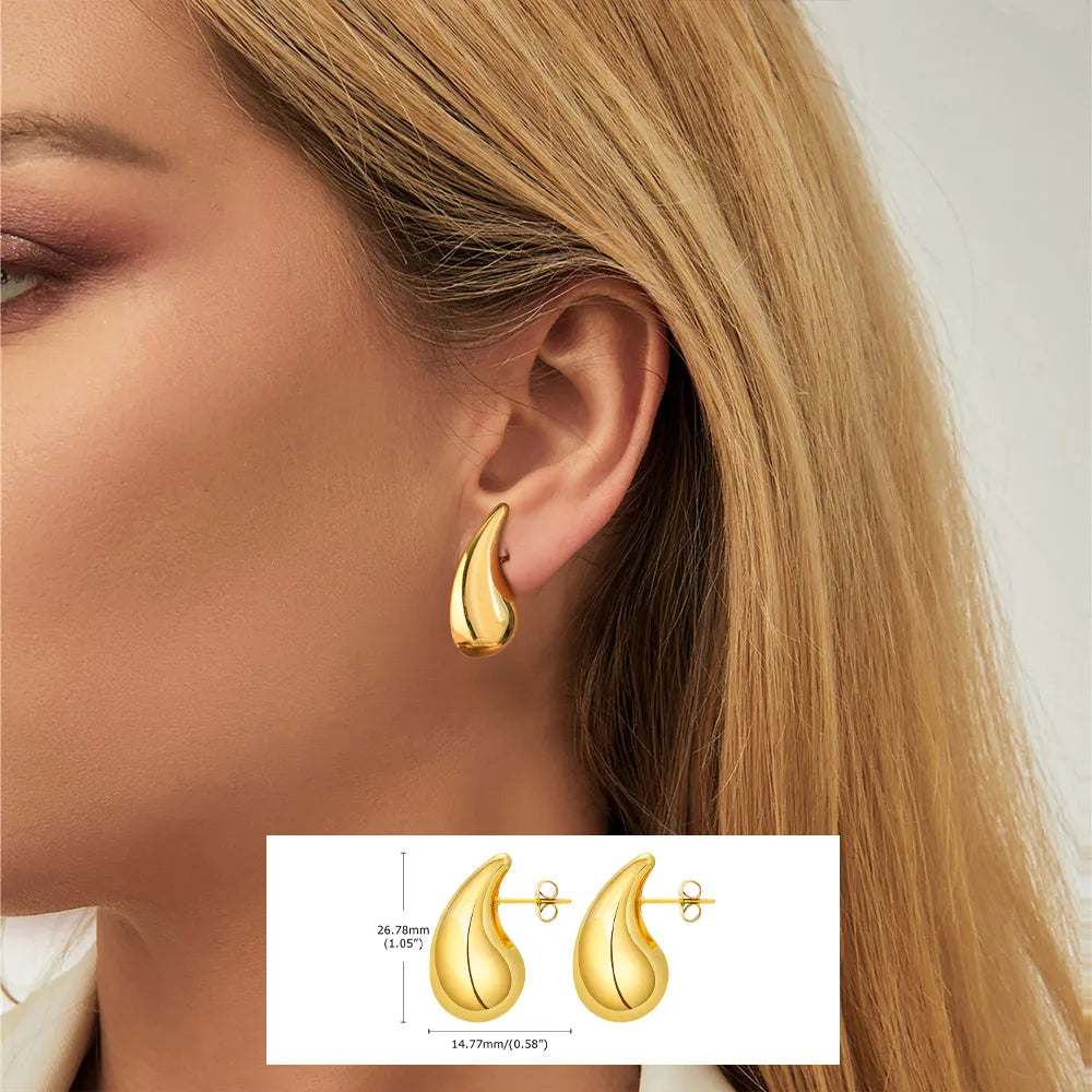 Unique U-Shape Hoop Earrings for Women, Stainless Steel Earring, Minimalist Statement Ball Piercing Ear Accessories