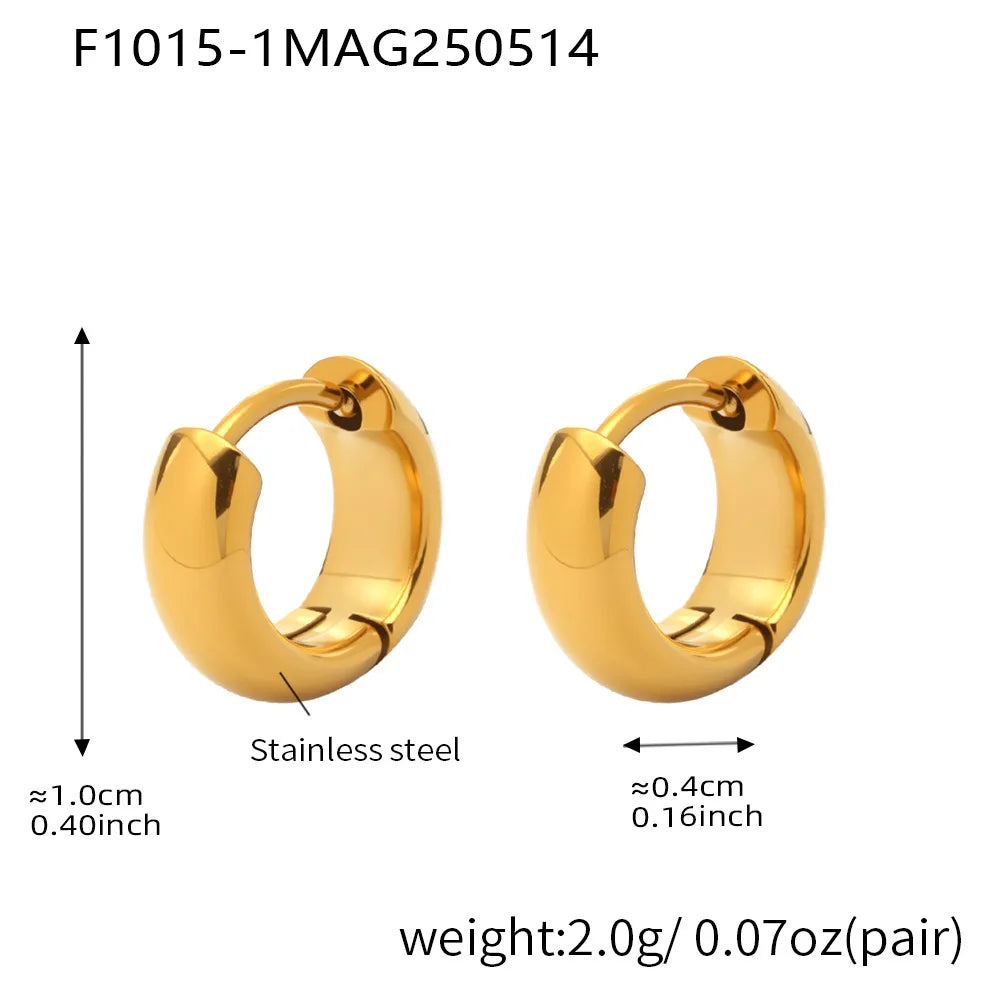 Nivora 18K Gold Plated Polished Smooth Women Hoop Earrings High Quality Stainless Steel Hypoallergenic Earring For Women Jewelry