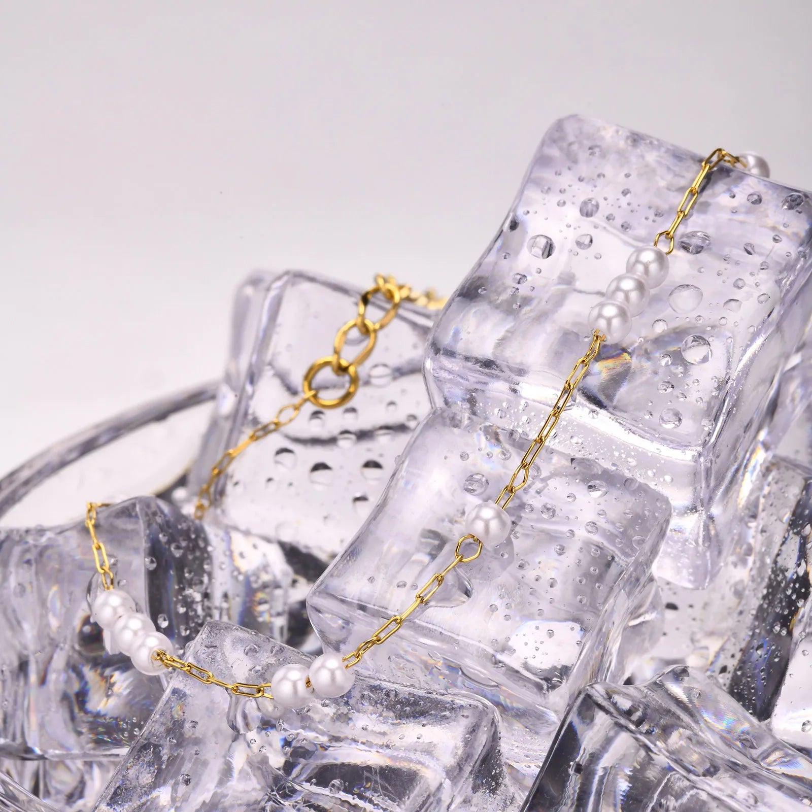 Stainless Steel Pearl Anklets Bracelet for Women, 18k Gold Plated  Foot Chain Adjustable Stackable Bracelets on Leg Jewelry