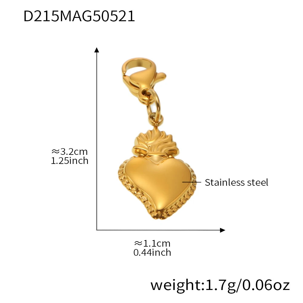 Nivora Distinctive Stainless Steel Heart Flower Little Bear Pendant Necklaces Bracelets For Women Wedding Jewelry Sets Gift