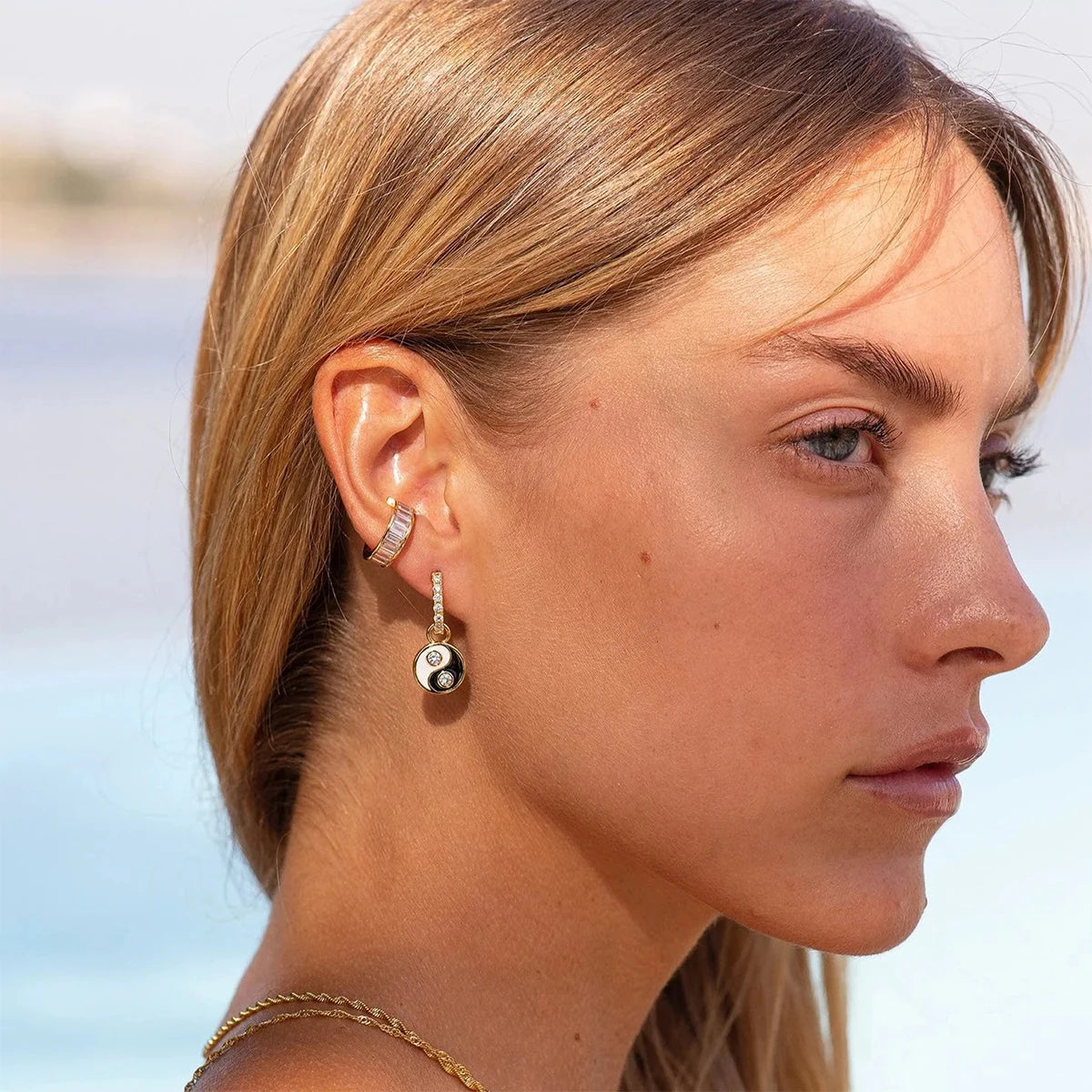 Uworld Minimalist Biata Ear Cuff Zircon Earclip Stainless Steel Stackable Earrings Adjustable for Daily Women's Wear Gifts for H