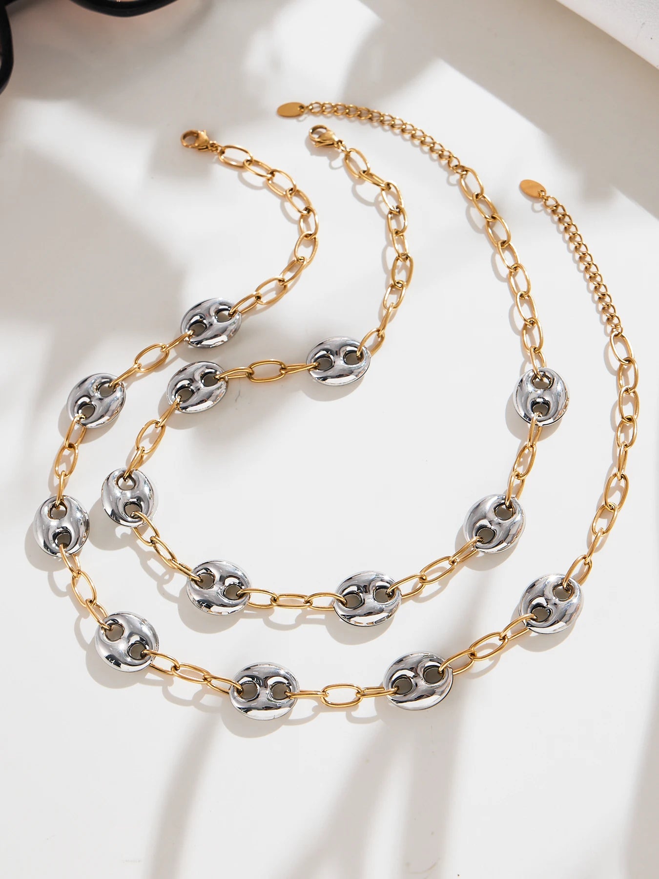 Nivora Popular Pig Nose Ring Chain Necklaces for Women Stainless Steel 18K PVD Gold Plated Charm Collar Choker Jewelry Gifts