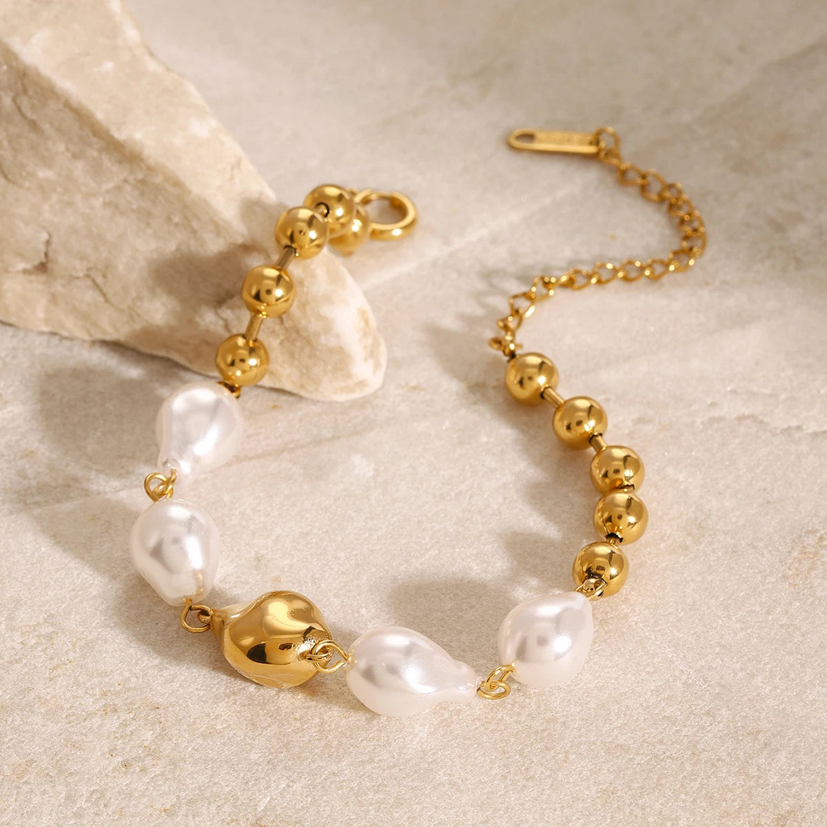 Uworld Minimalist Dainty Pearl Bracelet Gold Color Bead Chain Women's Jewelry Gift Wedding Jewelry Bridesmaid Gift