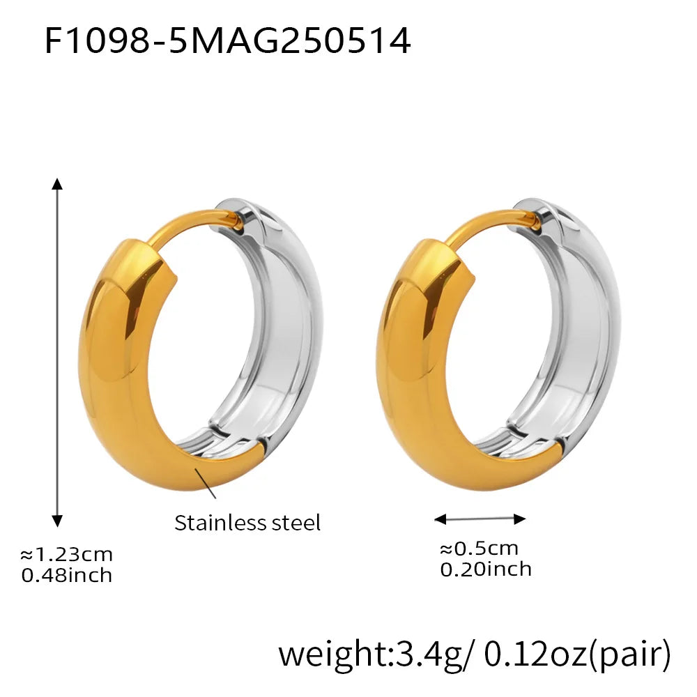 Nivora 18K Gold Plated Polished Smooth Women Hoop Earrings High Quality Stainless Steel Hypoallergenic Earring For Women Jewelry